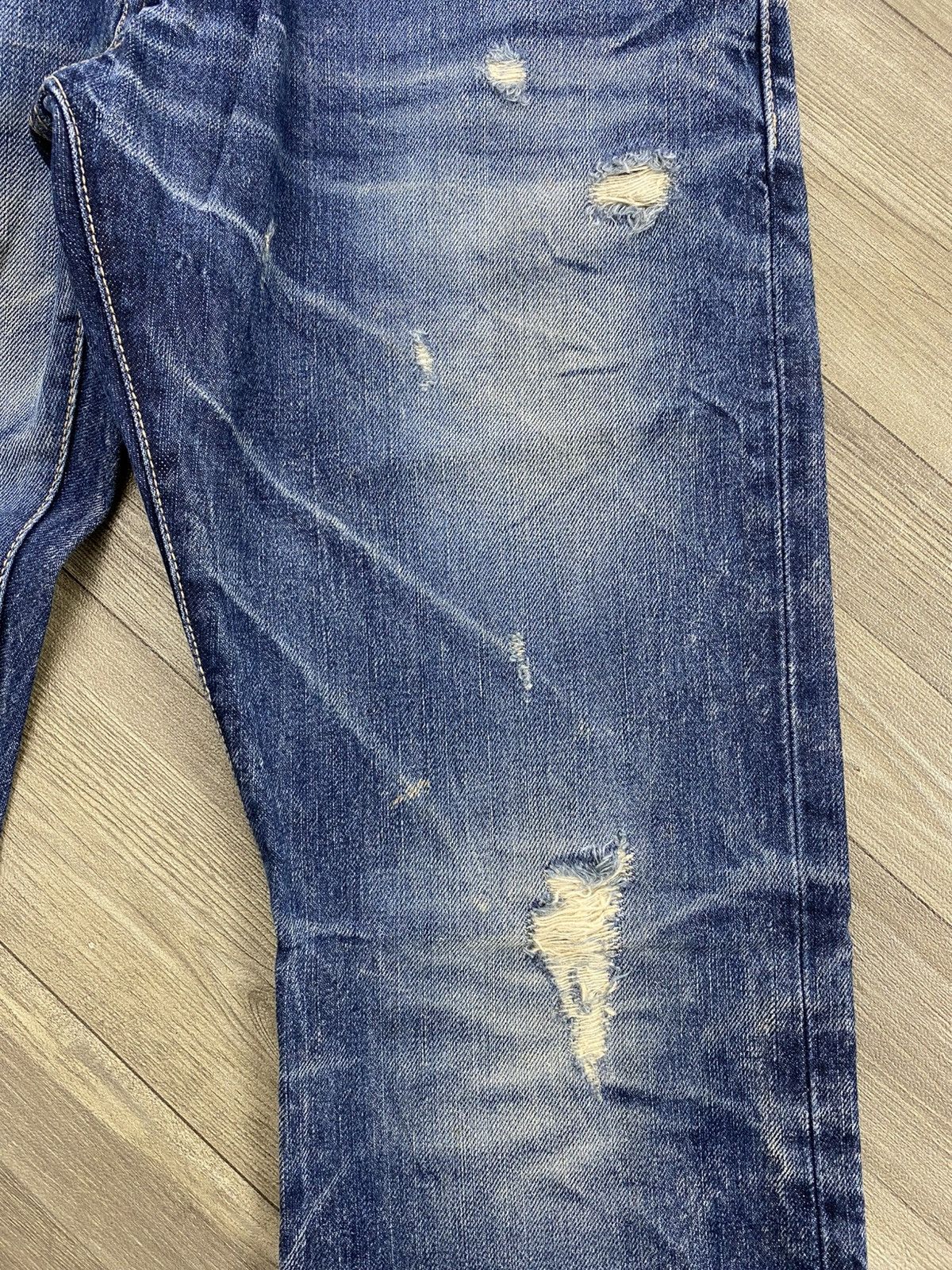 If Six Was Nine 2000s Dot & Stripe Distressed Punk Lgb Style Flared Jeans Size US 30 / EU 46 - 8 Thumbnail