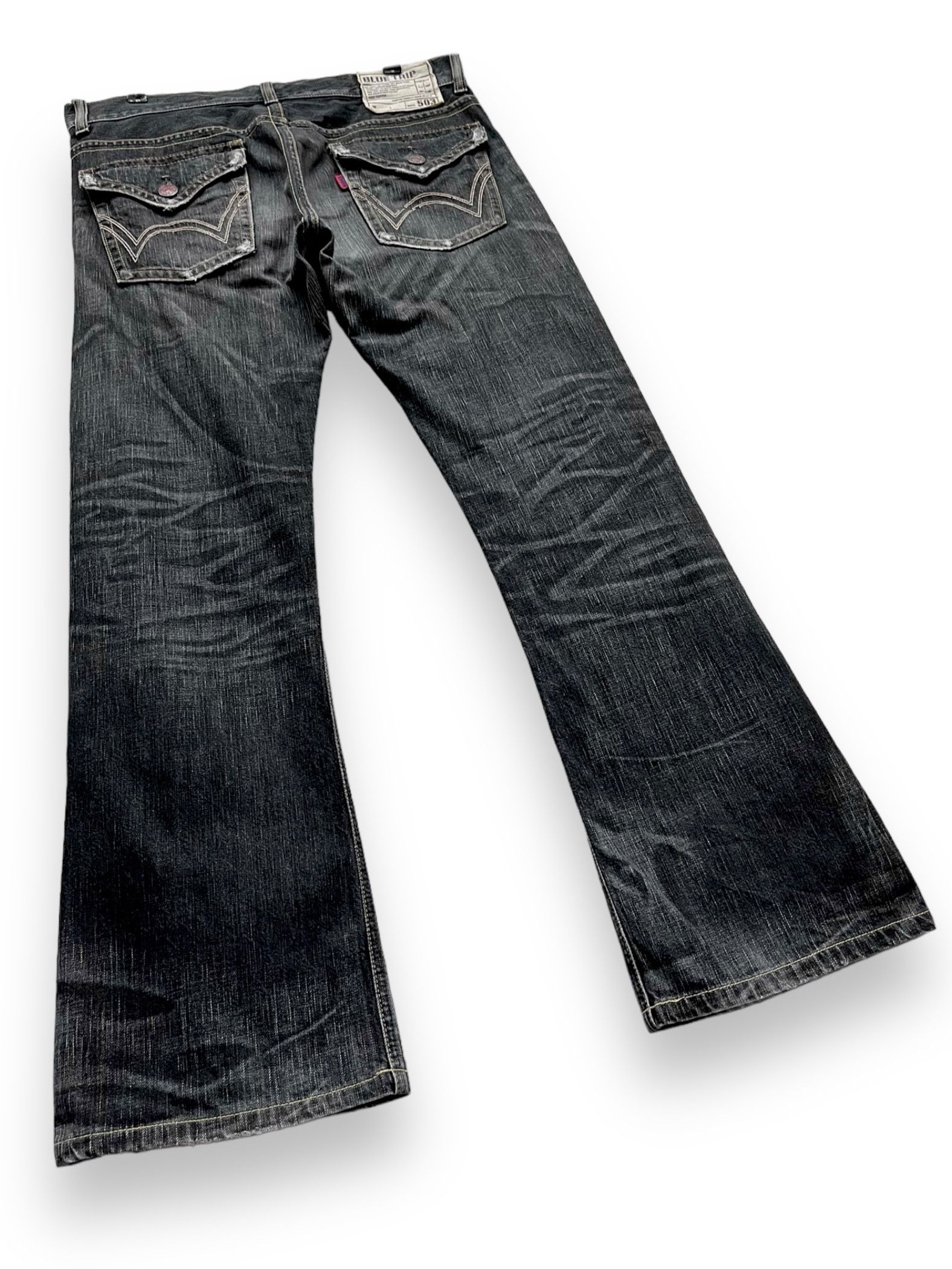 Edwin × If Six Was Nine × Le Grande Bleu (L.G.B.) FYE FLARE💥EDWIN BLUE TRIP Distressed Black MADE IN JAPAN💥 Size US 34 / EU 50 - 5 Thumbnail
