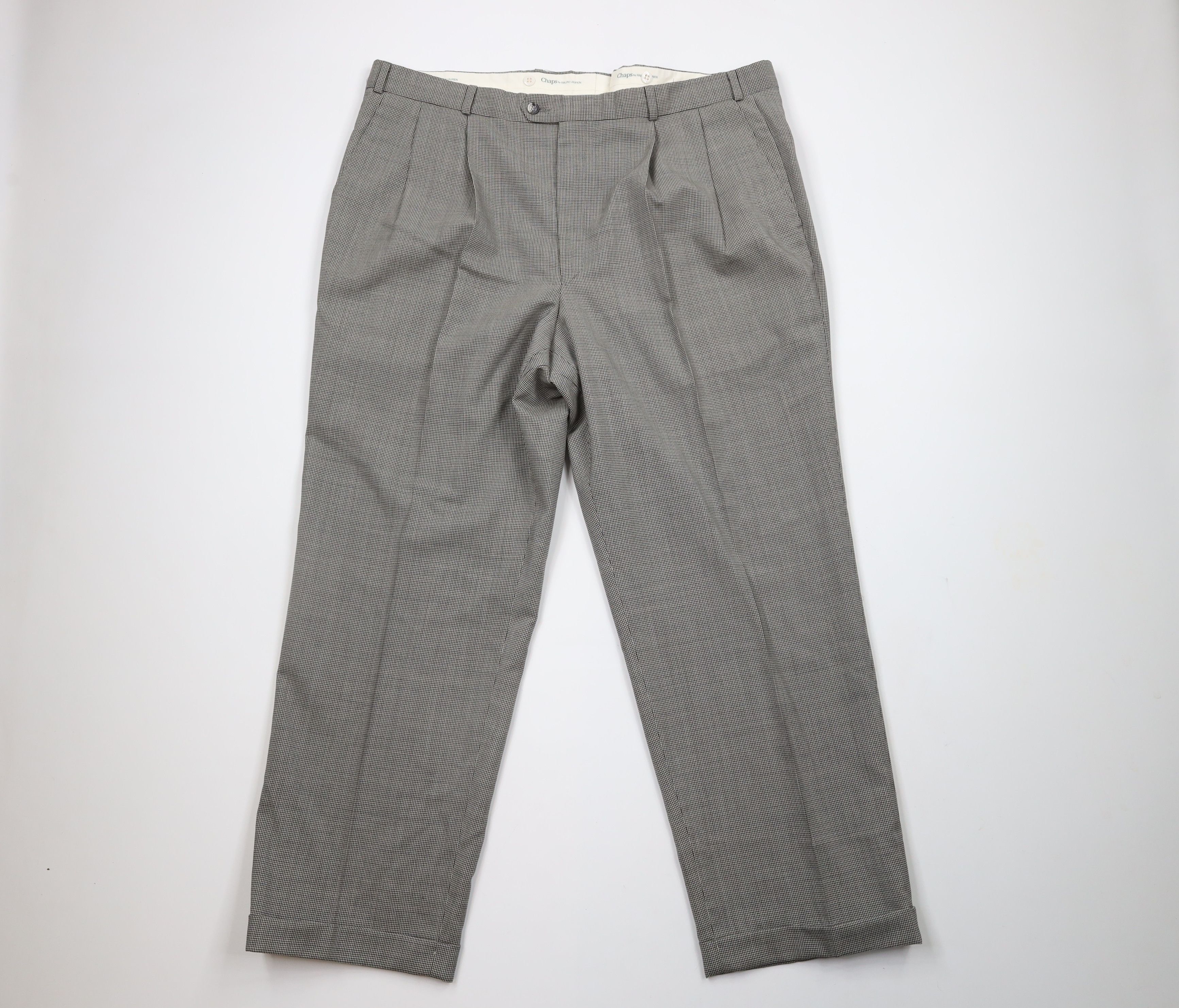 Ralph Lauren × Vintage Vintage 90s Chaps Ralph Lauren Wool Houndstooth Pants Size US 40 / EU 56 - 1 Thumbnail