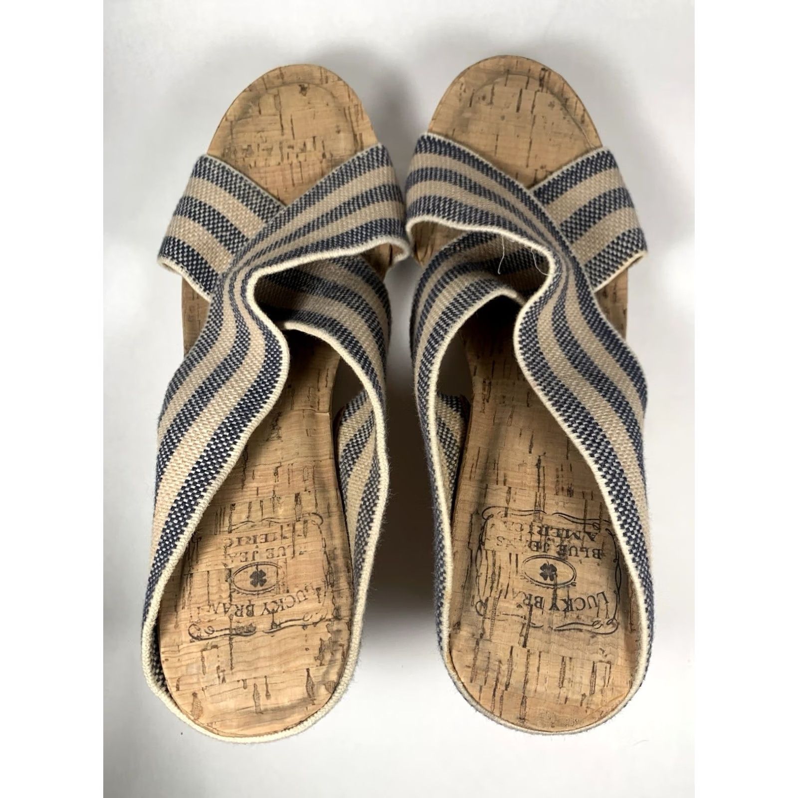 Lucky Brand Lucky Brand Beige Studded Cork Wedge Heel Slip-On Sandals Women’s Sz 7.5 Size US 8 / IT 38 - 5 Thumbnail