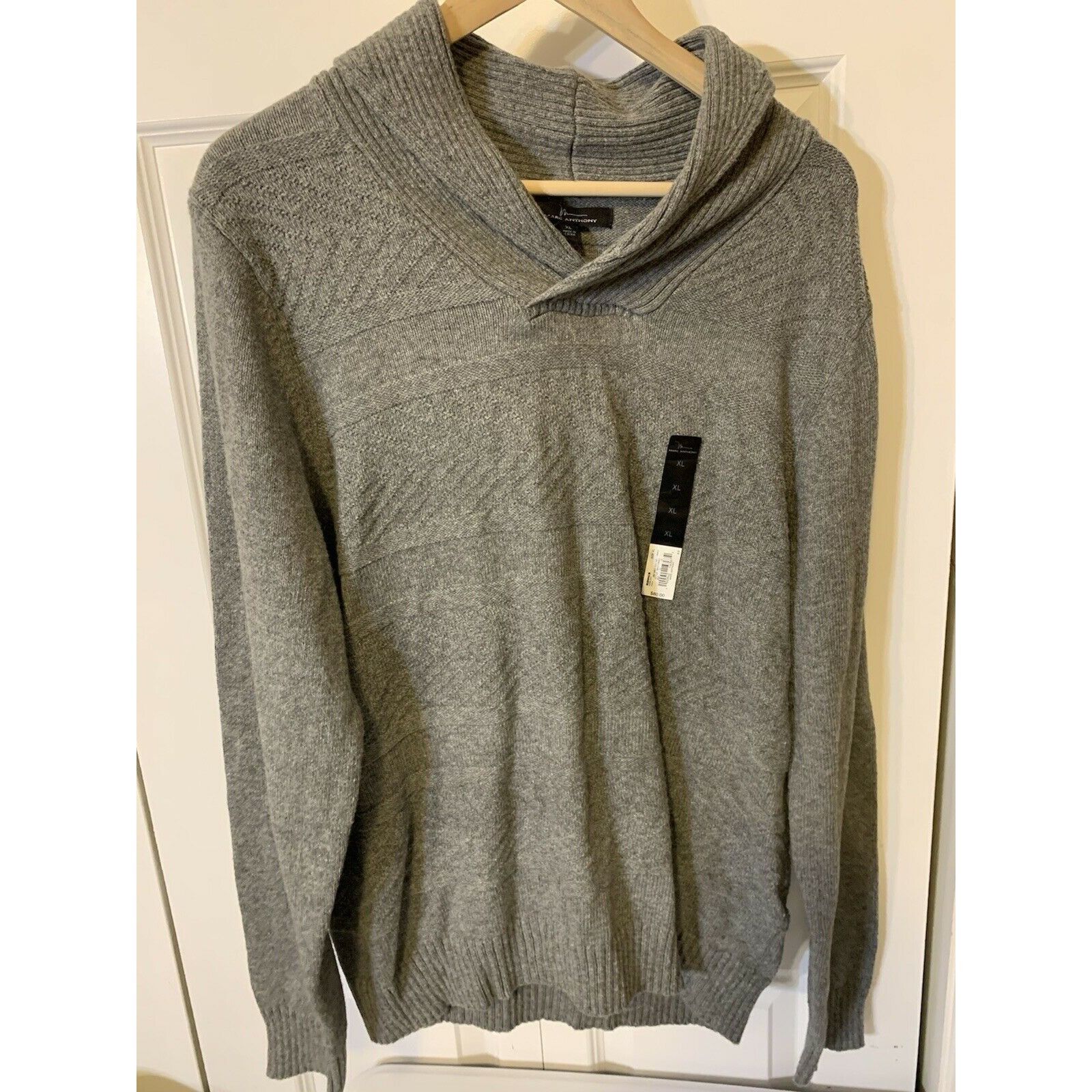 Marc Anthony New Marc Anthony Men’s Sz XL Cowl Neck Dark Gray Sweater Size US XL / EU 56 / 4 - 3 Thumbnail