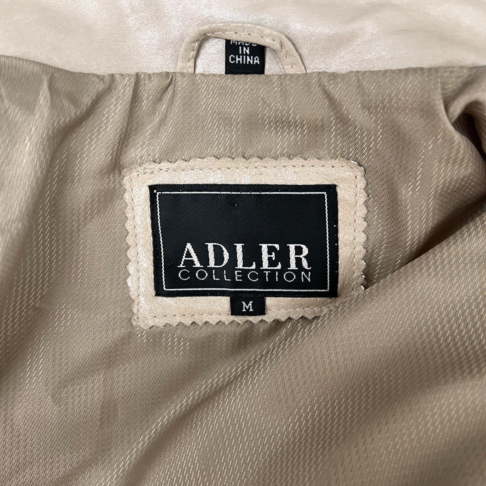 Adler Adler Collection Women (M) Beige Leather Jacket 90s Y2K Size M / US 6-8 / IT 42-44 - 3 Thumbnail