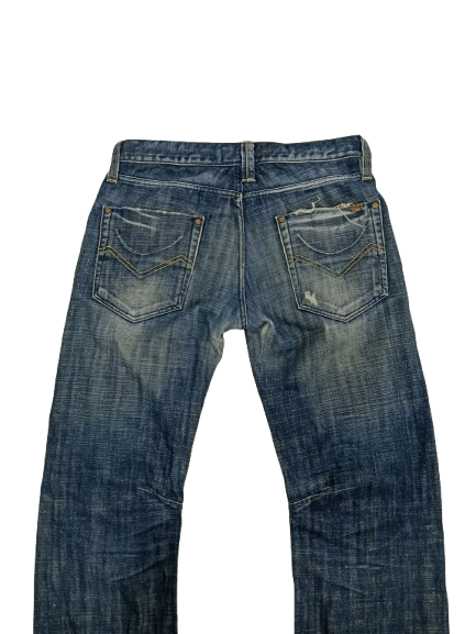 Energie ENERGIE Distressed Jean's Blue Denim Fly Button Size US 33 - 4 Thumbnail
