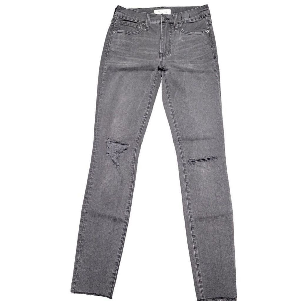 Madewell Madewell 9" High-Rise Skinny Distressed Raw Hem Jeans. Size 27" / US 4 / IT 40 - 2 Thumbnail