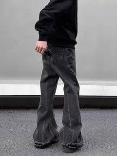 Jean Heavyweight vintage baggy y2k micro flare street jeans Size US 29 - 3 Thumbnail