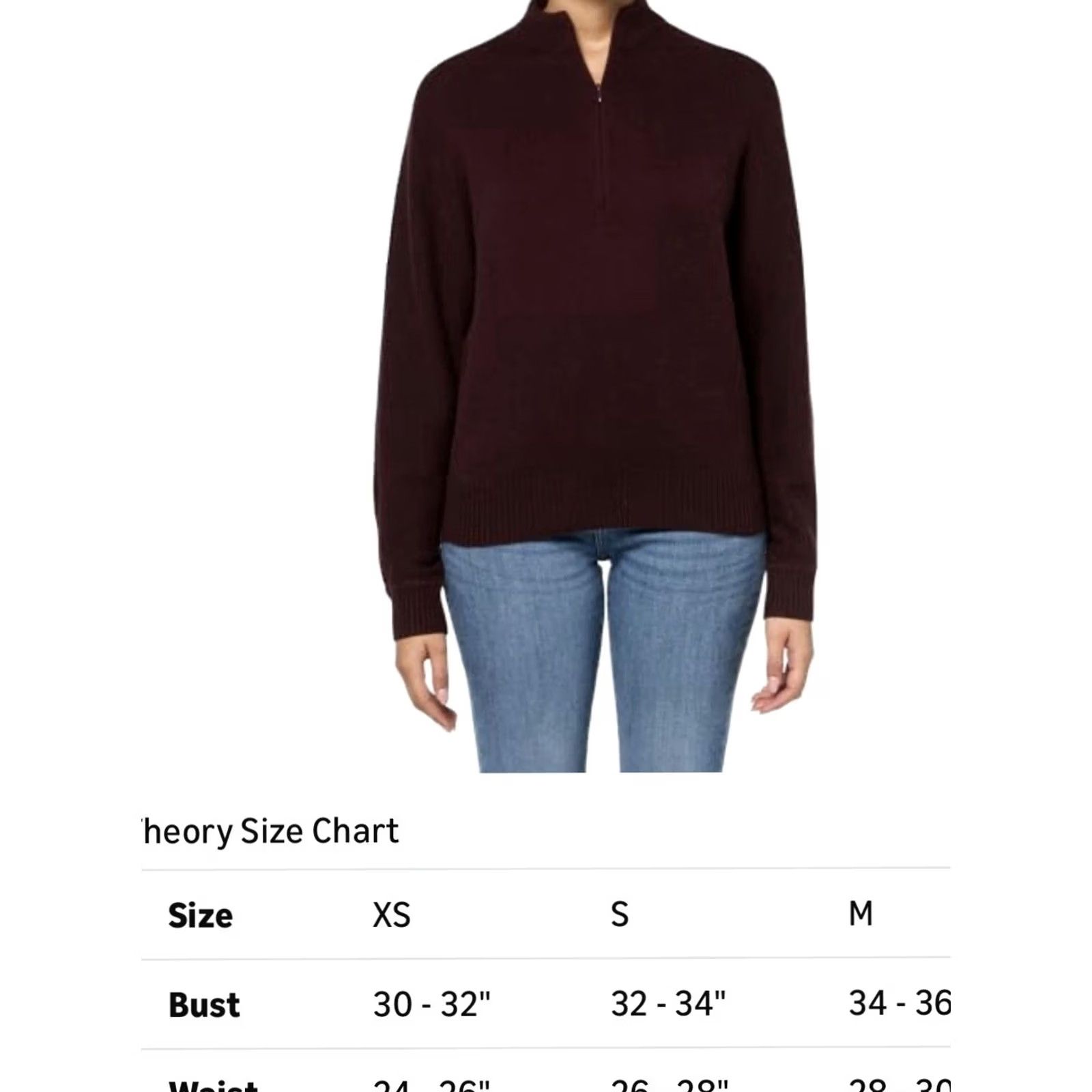 Theory Theory Half-Zip Sweater - Dark Merlot Cashmere NGK - Large - Wool/Knits - Women's Pullover Size L / US 10 / IT 46 - 5 Thumbnail