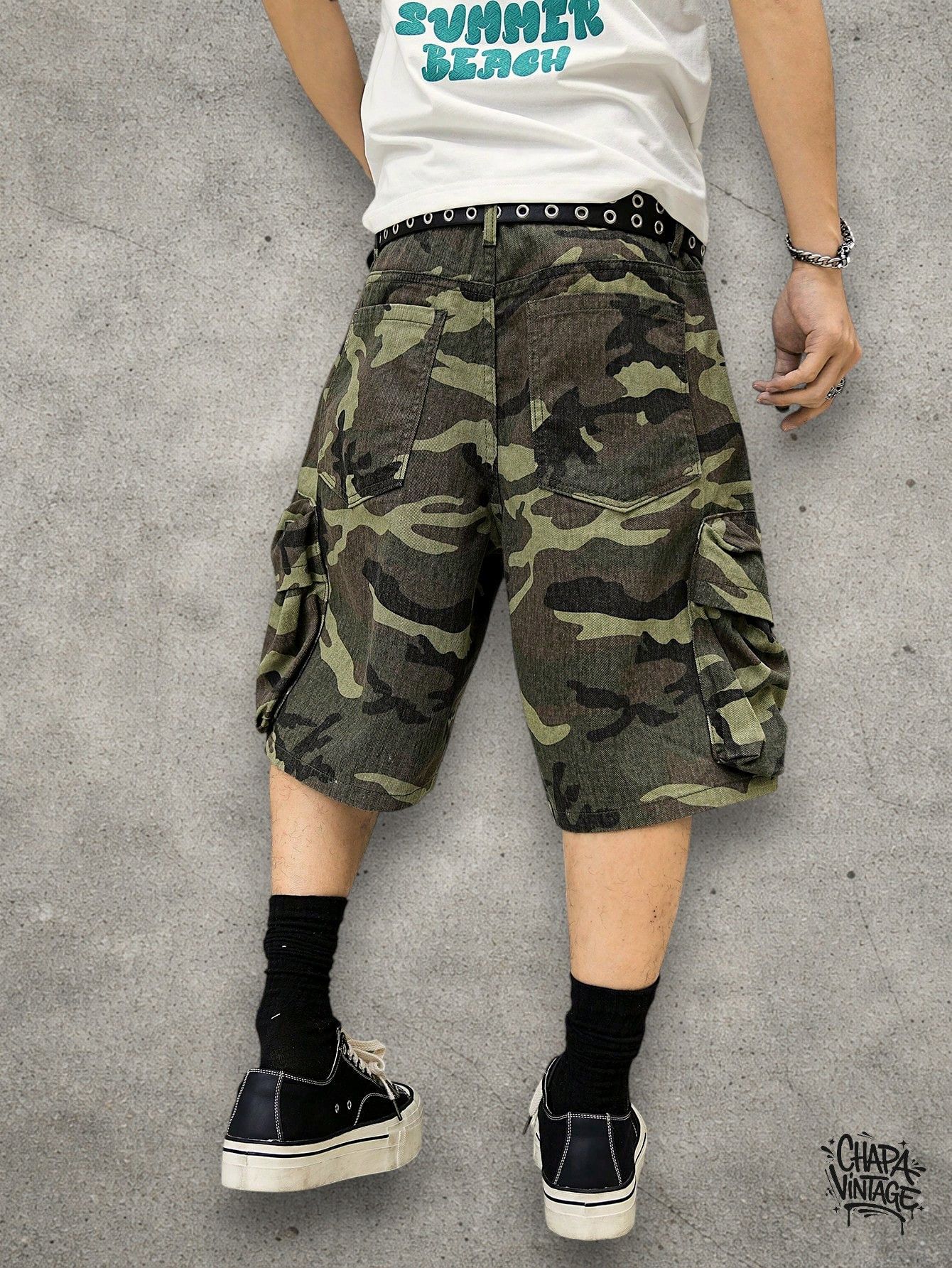 Japanese Brand Cargo camo wide shorts Size US 32 / EU 48 - 4 Thumbnail