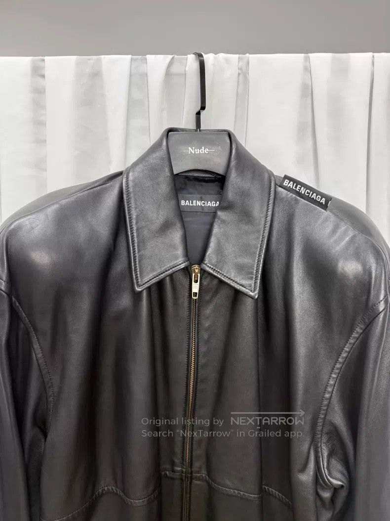 Balenciaga Balenciaga Big Shoulder Embroidered Leather Jacket Size US M / EU 48-50 / 2 - 4 Thumbnail