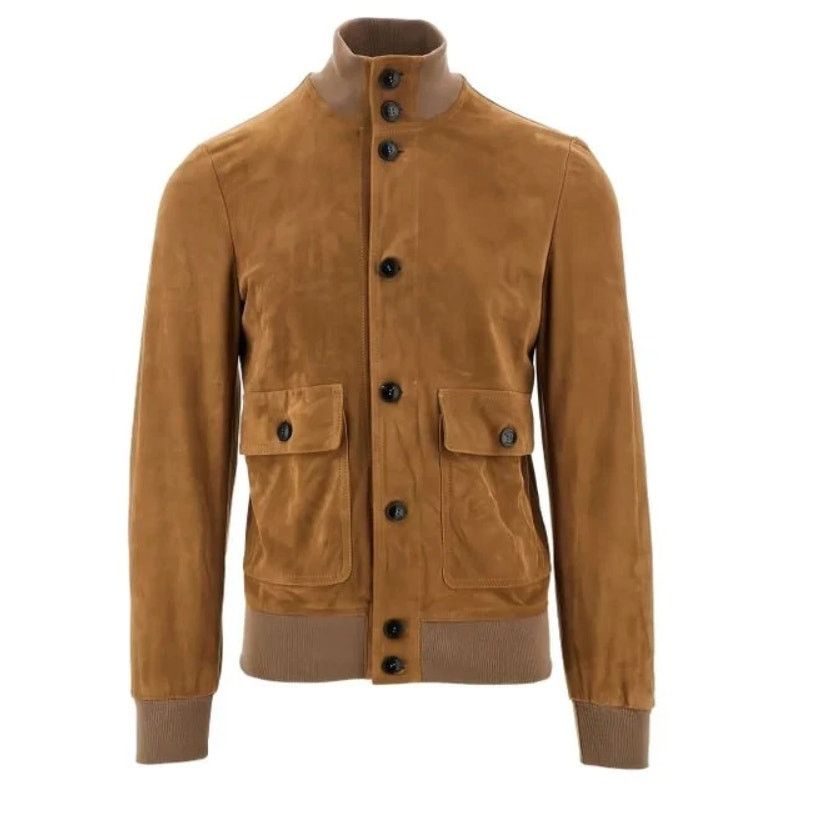 Dacute Dacute Men's Brown Suede Bomber Jacket Size 46 | Small Size US S / EU 44-46 / 1 - 1 Thumbnail