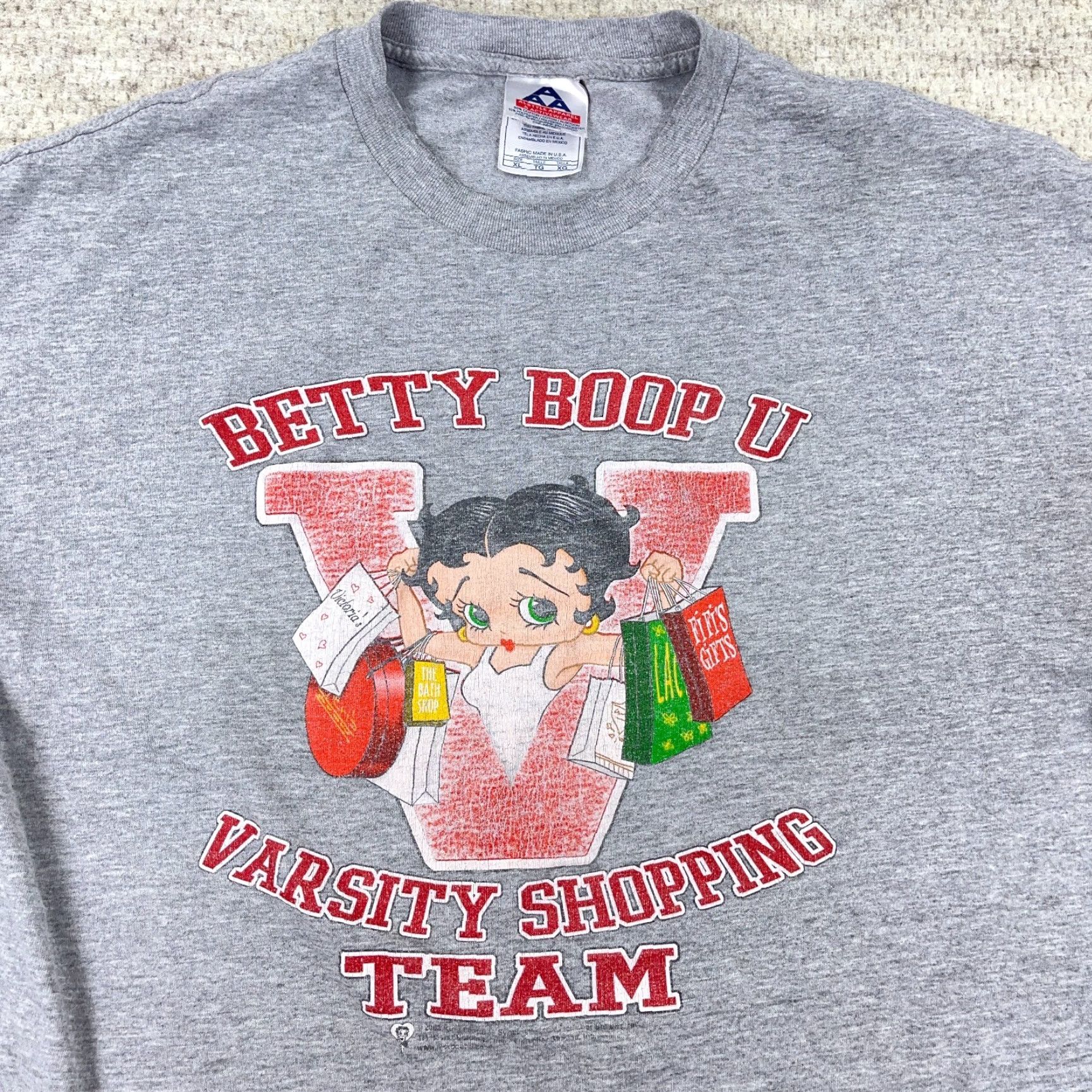AAA VINTAGE Betty Boop Shirt Adult XL Gray Tee 90s Cartoon Logo Short Sleeve Crew Neck Men XL Gray Betty Boop Shirt Faded Vintage USA Size US XL / EU 56 / 4 - 2 Thumbnail