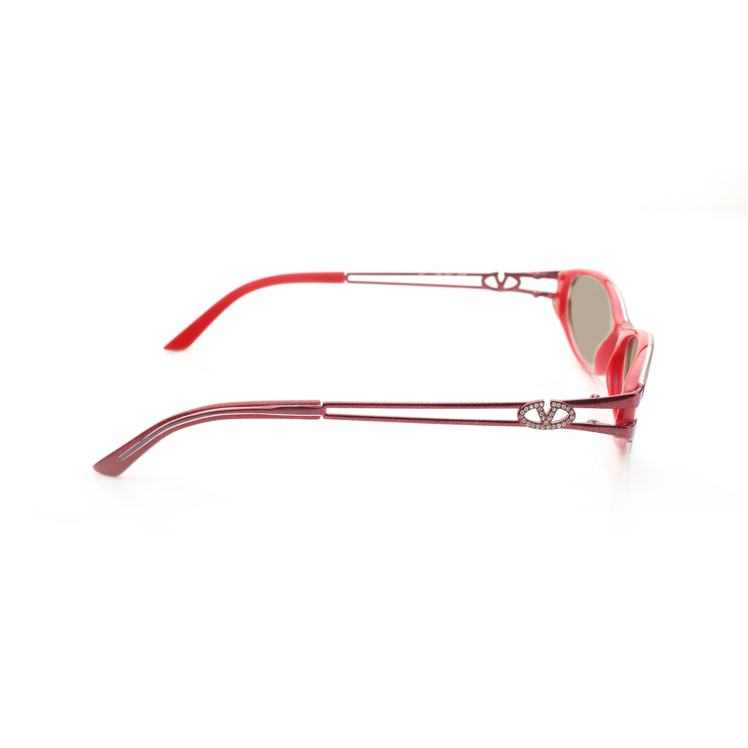 Valentino Valentino '00s Red Plastic Glitter Signature Sunglasses Size ONE SIZE - 3 Thumbnail