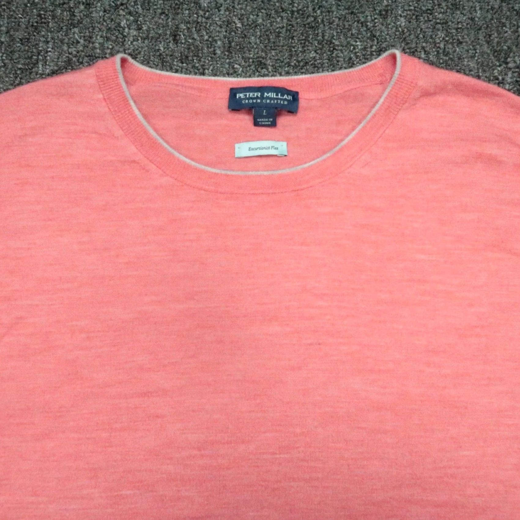 Peter Millar Peter Millar Sweater Men Large Red Pink Excursionist Flex Merino Wool Crew Neck Long Sleeve Pullover All Seasons Lightweight Size US L / EU 52-54 / 3 - 2 Thumbnail