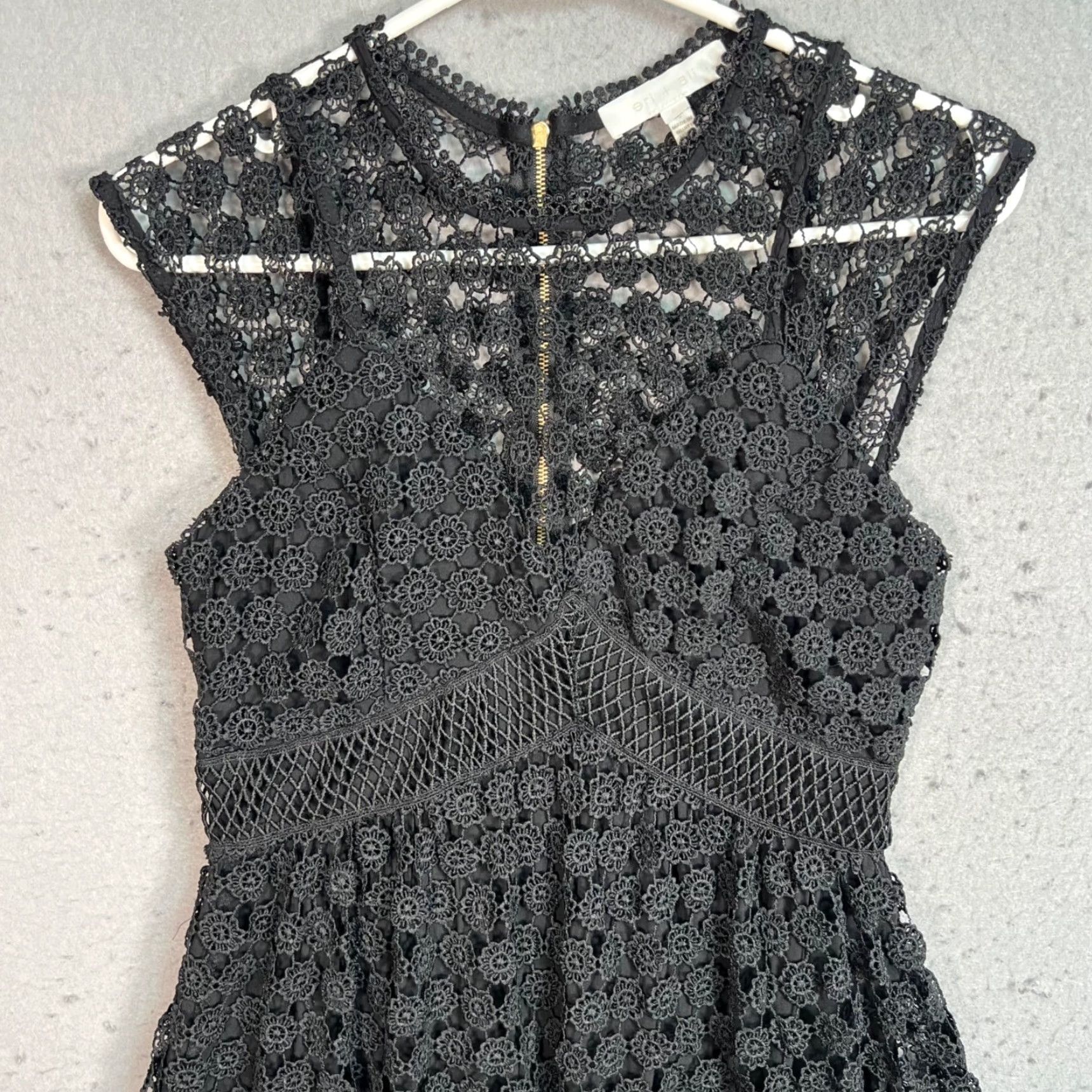 Vintage VINTAGE Eri + Ali Black Lace Midi Dress With Floral Crochet Detail Dress 8 Womens Midi Black Lace Floral Crochet Eri + Ali Womens 8 Size M / US 6-8 / IT 42-44 - 5 Thumbnail