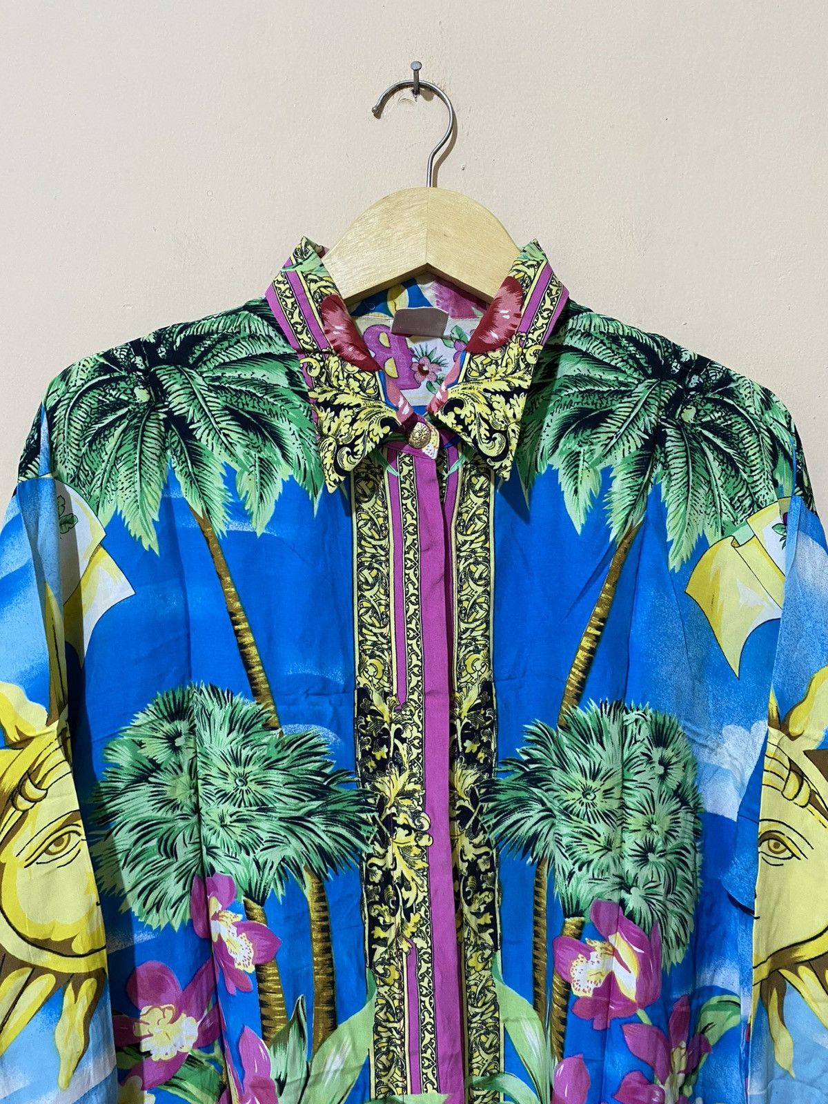 Vintage 90s Mondi Boroque Silk Shirt Blouse Size L / US 10 / IT 46 - 3 Thumbnail
