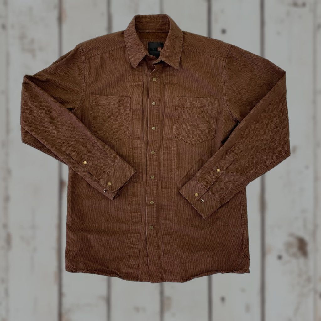 Vintage 5.11 Tactical Button-Up Shirt Mens S Small Brown Knit Cotton Blend Pocket Plaid Camouflage? No, keep consistent: Size US S / EU 44-46 / 1 - 1 Thumbnail