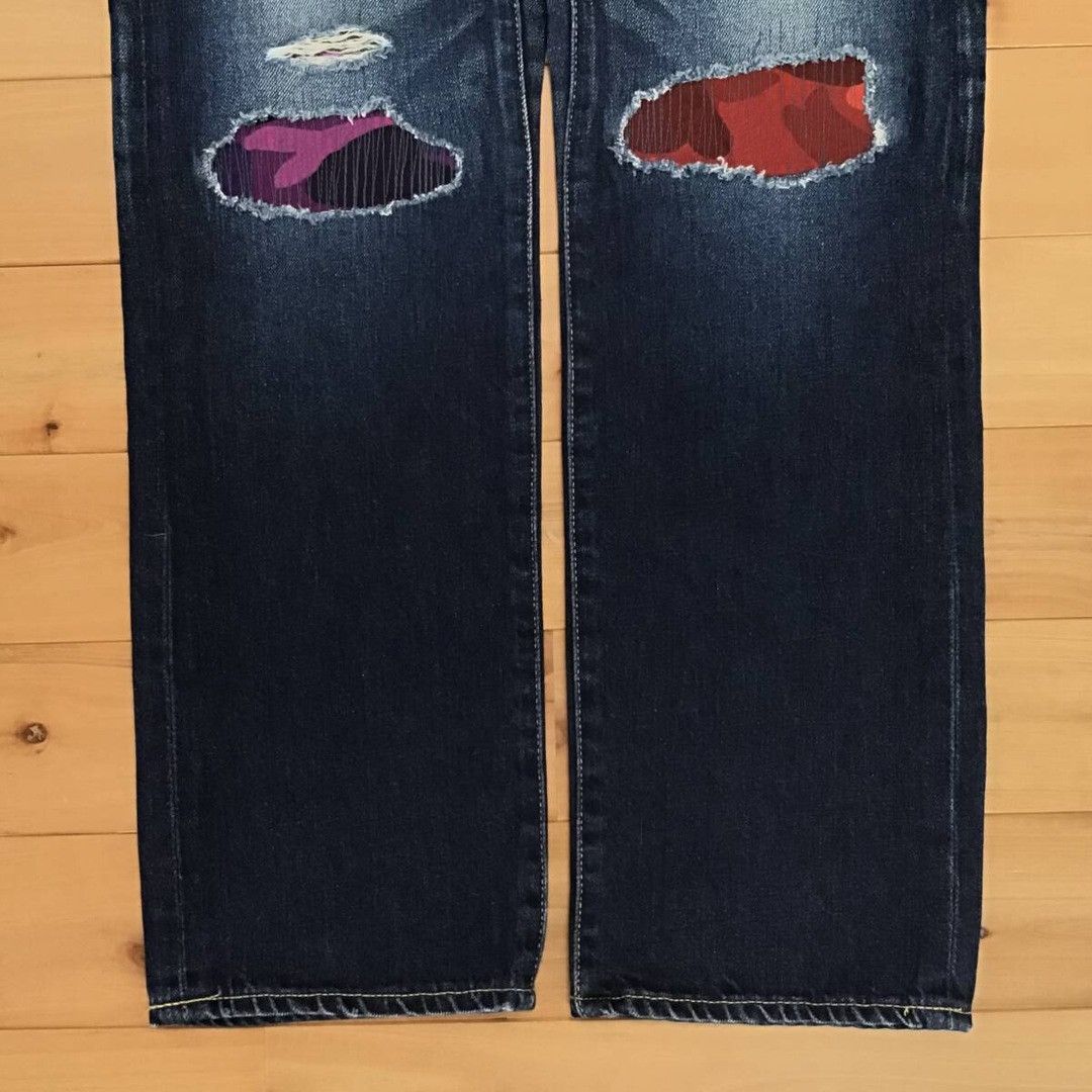 Bape BAPE Damaged Denim Pants MIX camo a bathing ape ★size M Size US 32 / EU 48 - 7 Thumbnail
