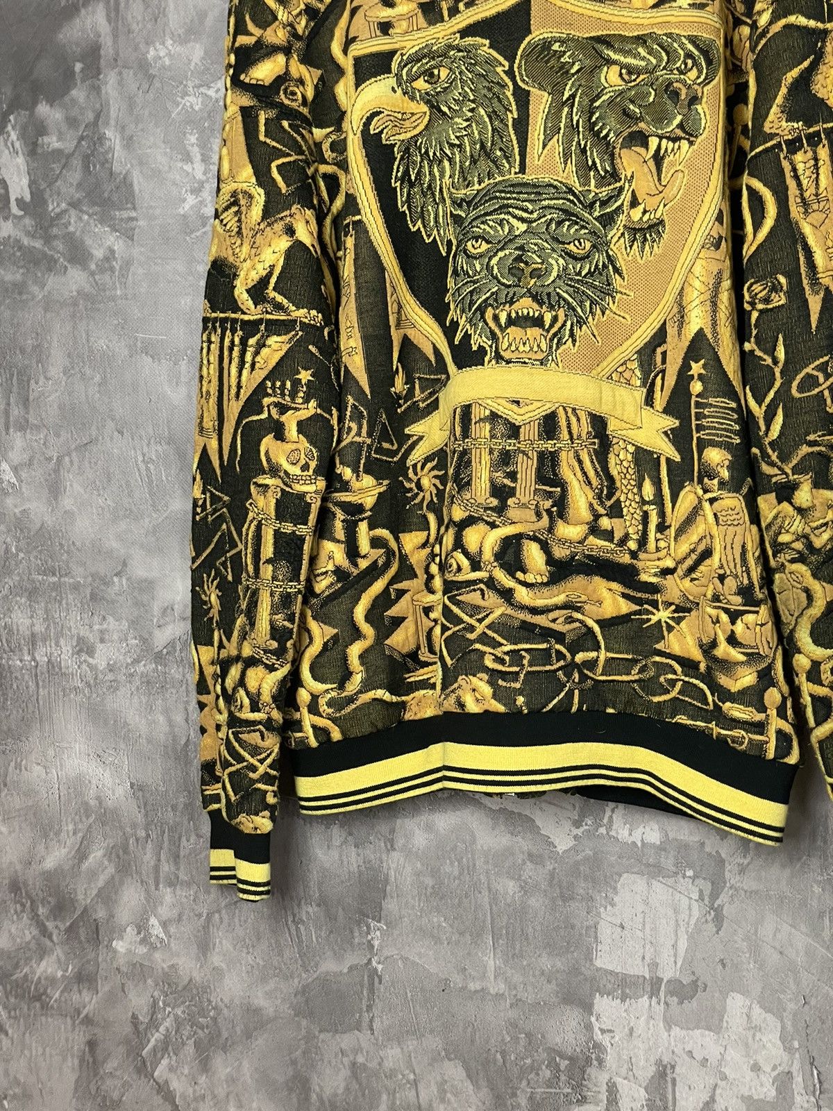 Japanese Brand ZARA Embroidered Velvet Bomber Jacket Yellow Size US L / EU 52-54 / 3 - 15 Thumbnail