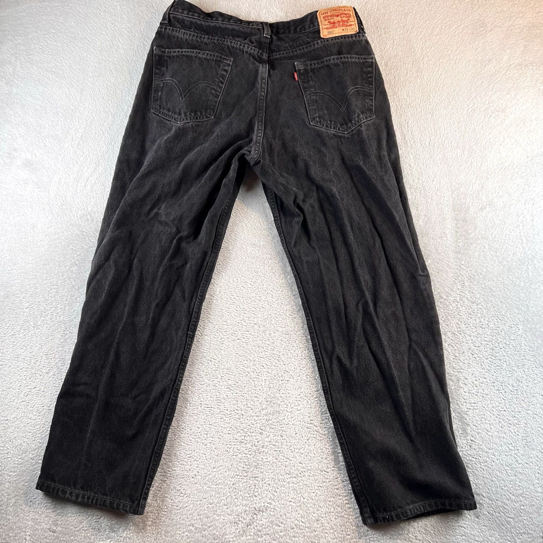 Levi's VINTAGE Levi's 550 Jeans Mens 34x30 Black Relaxed Fit Denim Pants 90s Size US 34 / EU 50 - 2 Thumbnail