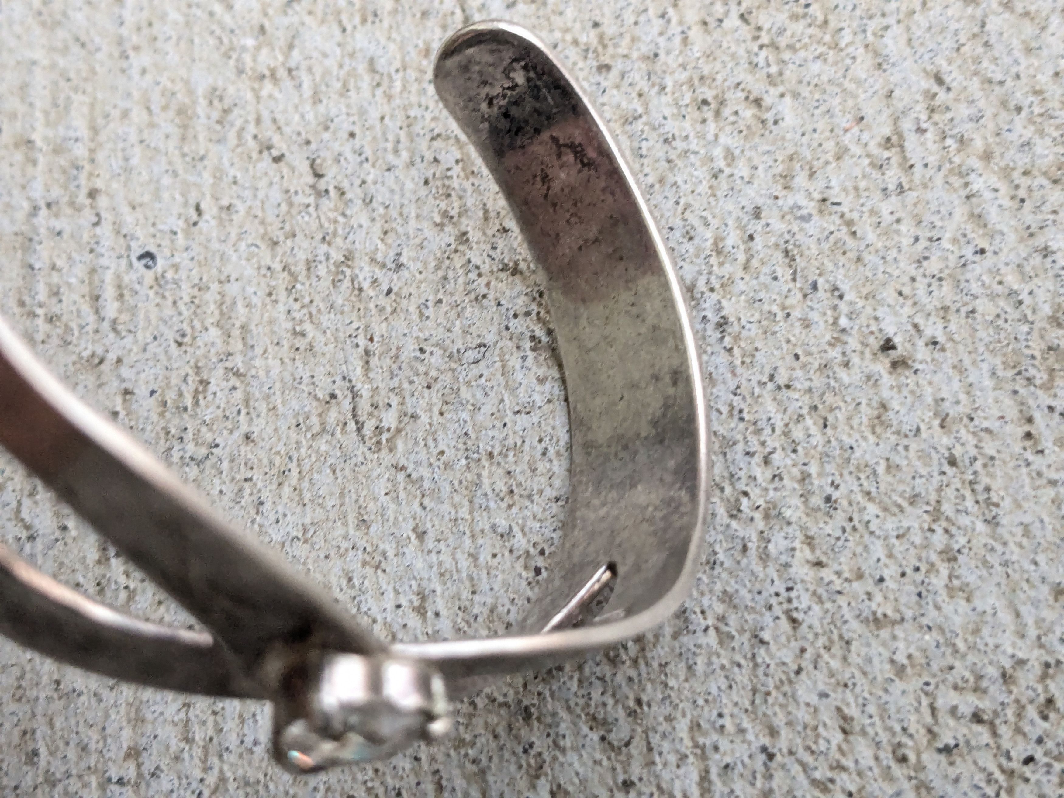 Jewelry × Vintage Vintage Sterling Silver Bracelet Cuff 5.5" Heart CZ Y2K Size ONE SIZE - 8 Thumbnail