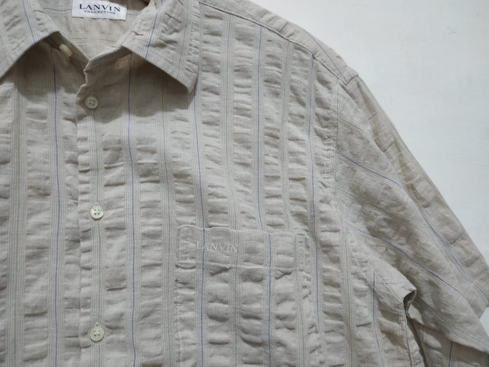 Lanvin Vintage Lanvin Wringkle Pleat Shirt Size US L / EU 52-54 / 3 - 6 Thumbnail