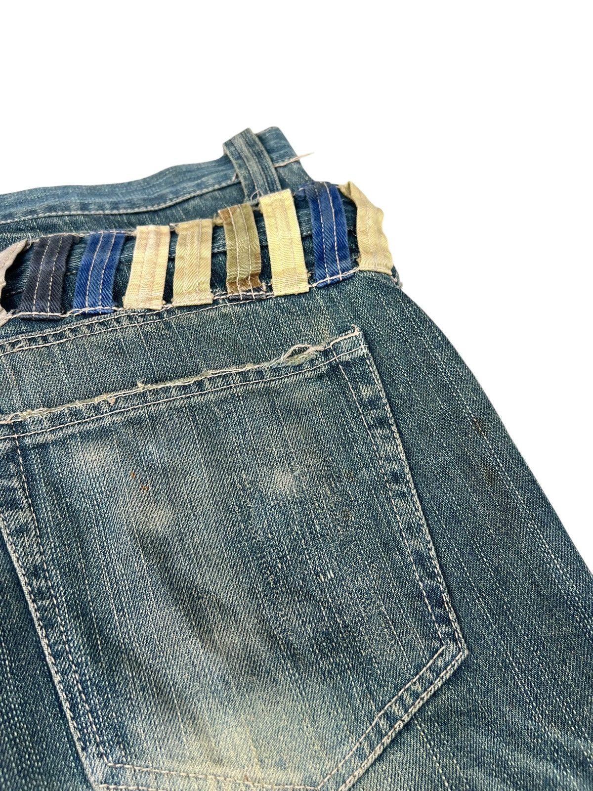 Vintage Double Waist Dirty Mud Denim Distressed Jeans Size US 31 - 17 Thumbnail