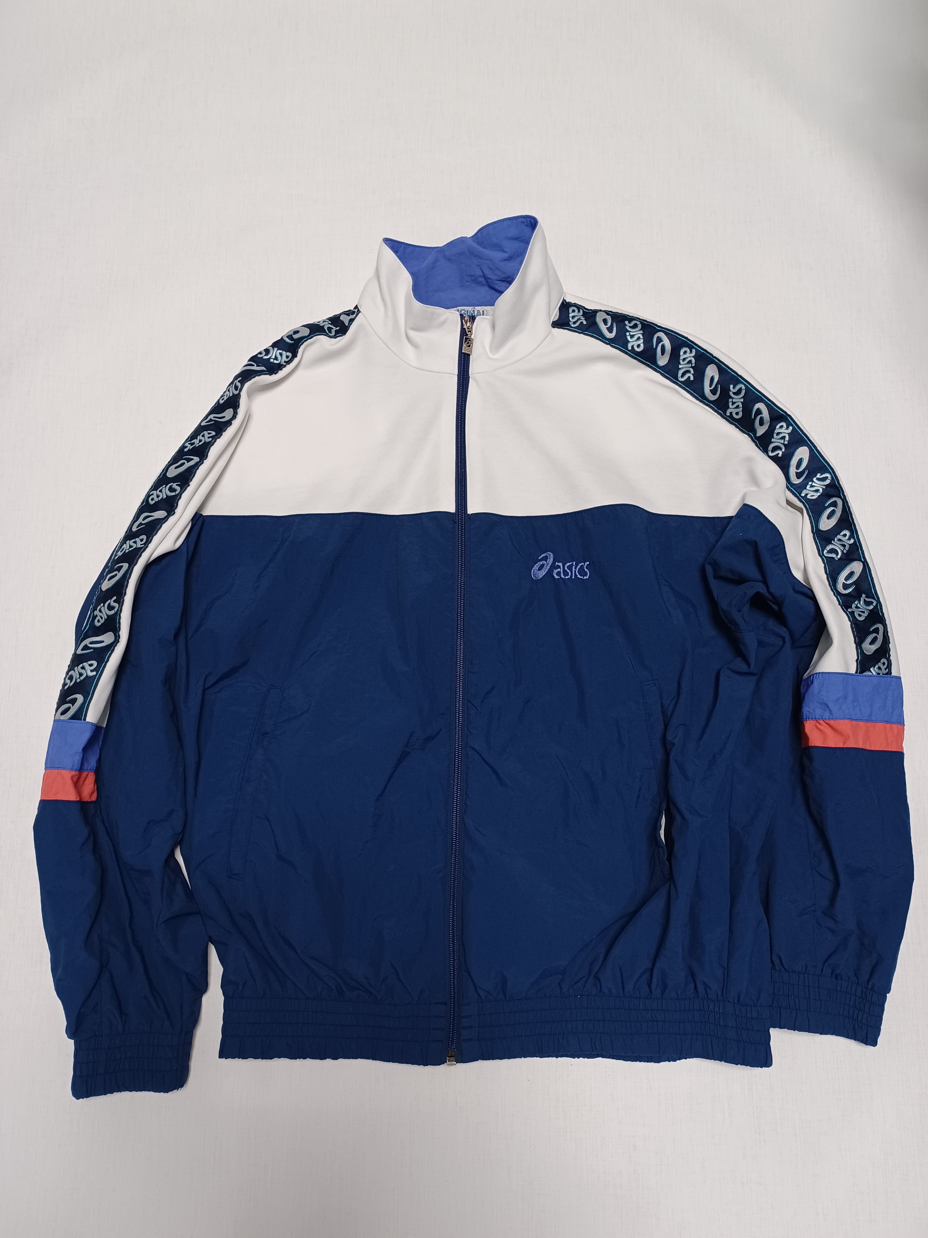 Vintage 90s nylon ASICS tracking jacket lamps drill