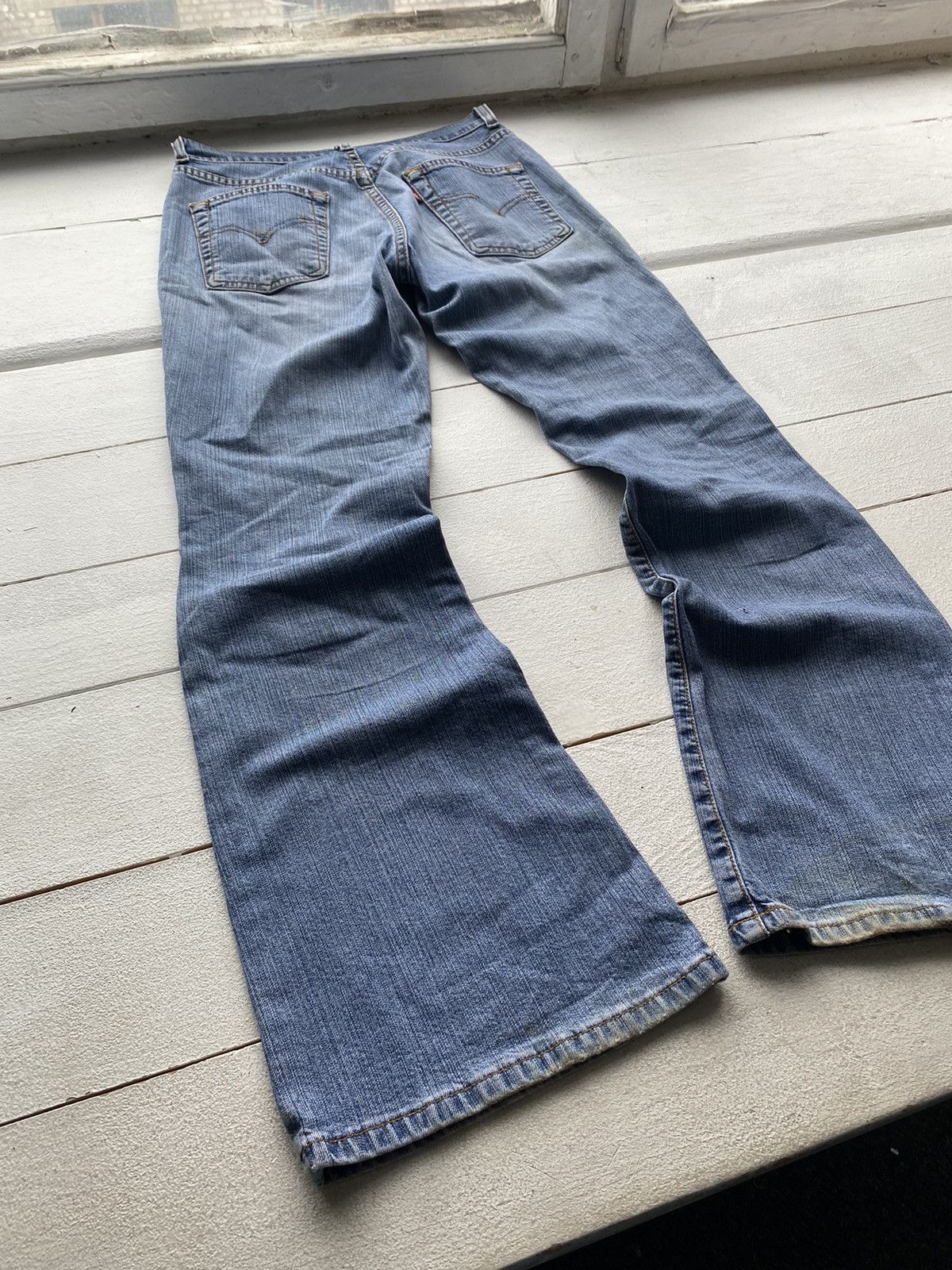 Levi's × Vintage 90s Levis Flare Bell Bottom 27 Dirty Distressed Womens Jeans Size 27" / US 4 / IT 40 - 2 Thumbnail