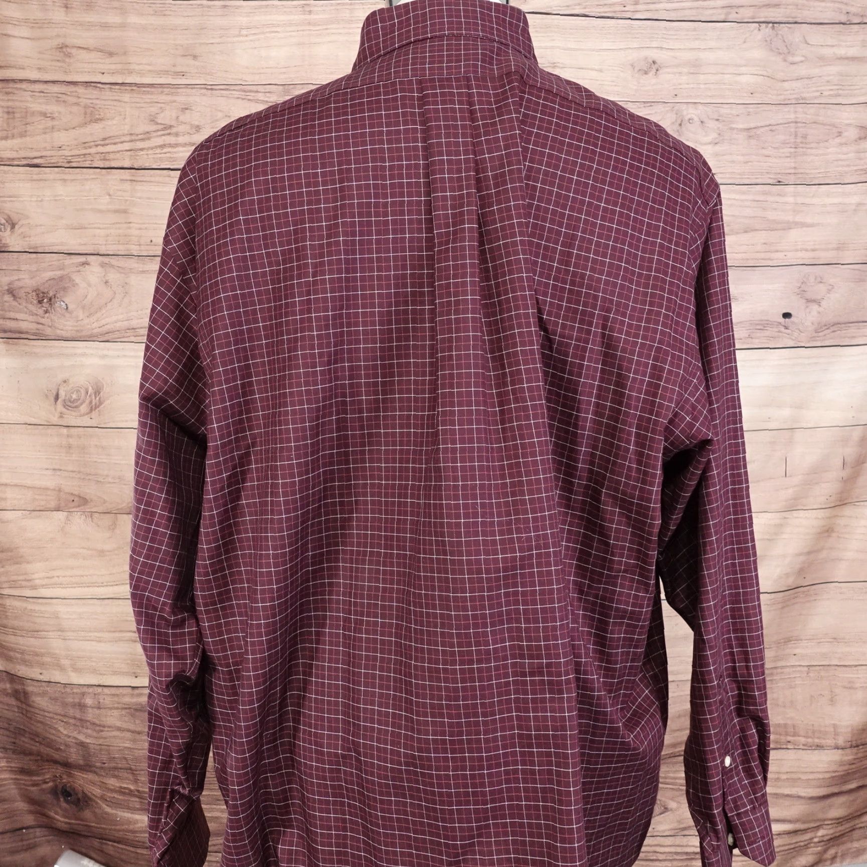 Cremieux VINTAGE Daniel Cremieux Check Shirt Men's XL Burgundy Cotton Classic Fit Button-Up Size US XL / EU 56 / 4 - 4 Thumbnail