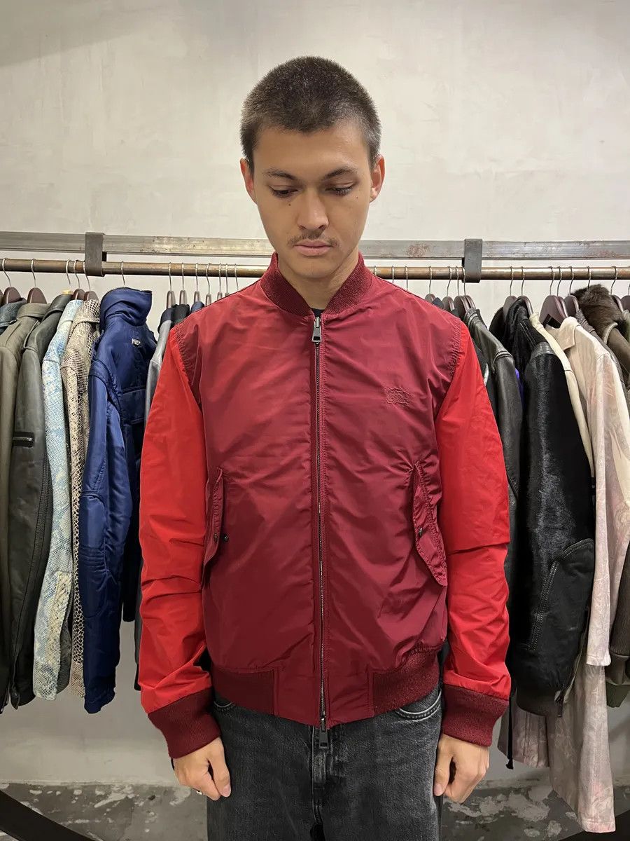 Burberry Burberry Two Tone Red Bordeaux Bomber Jacket Size US L / EU 52-54 / 3 - 9 Thumbnail