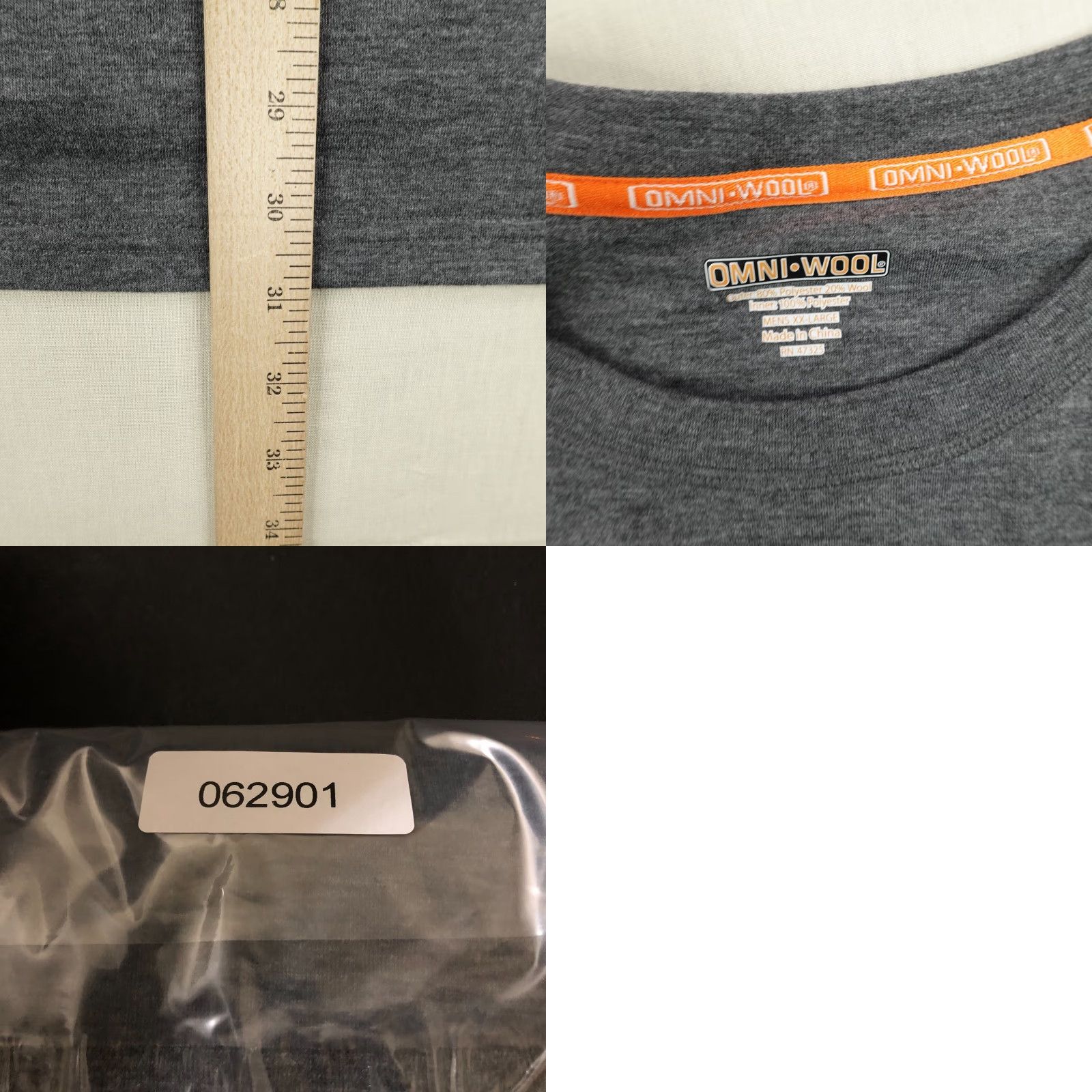 Vintage Omni Wool Shirt Mens XXL Gray Wool Blend Baselayer Performance Lightweight Sweat Size US XXL / EU 58 / 5 - 8 Thumbnail