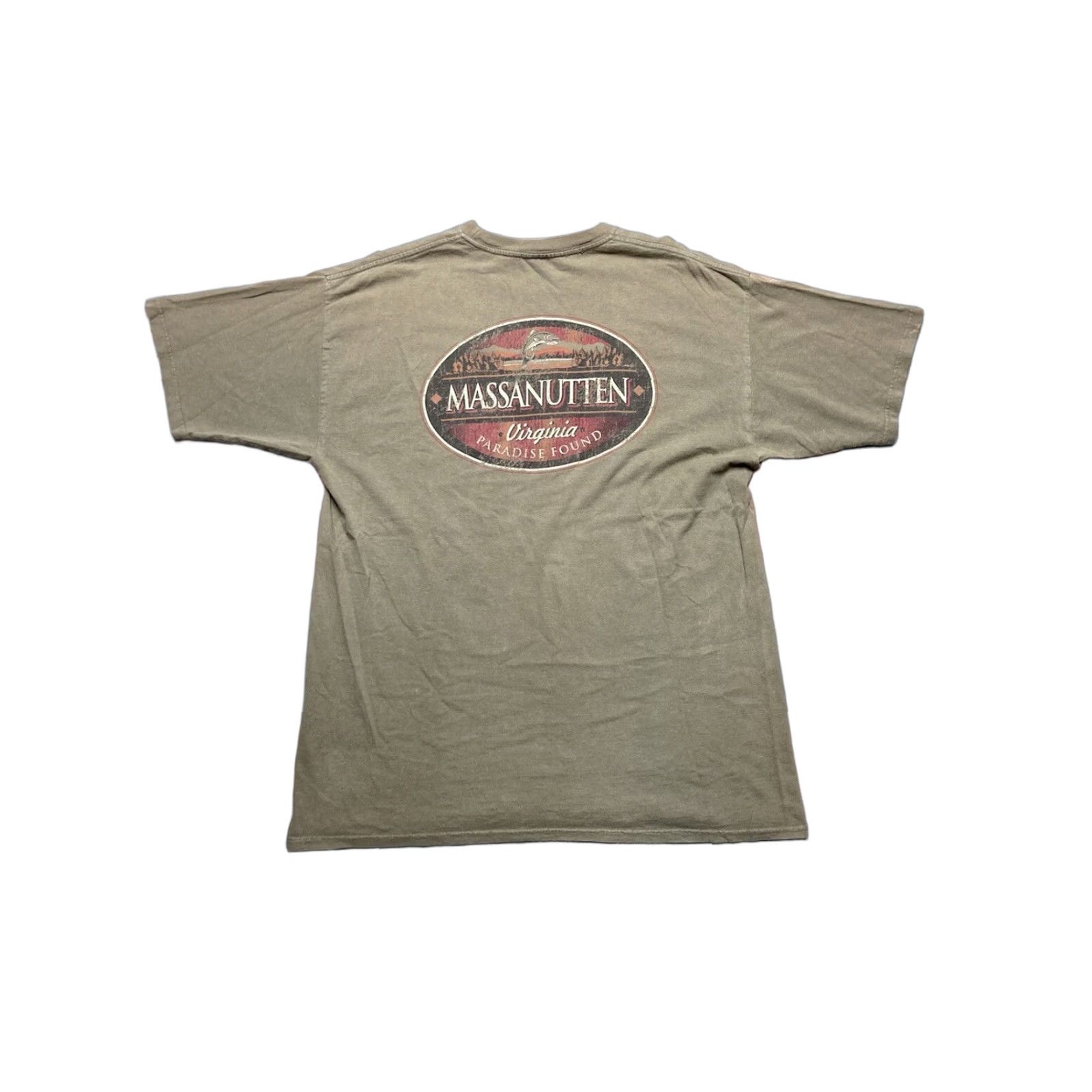 Vintage VINTAGE Animal T-Shirt Massanutten Virginia Fish Lake Nature Animal Tee Large Green Mens L Fish tee Virginia Massanutten T-Shirt Vintage Green Mens L Size US L / EU 52-54 / 3 - 1 Thumbnail