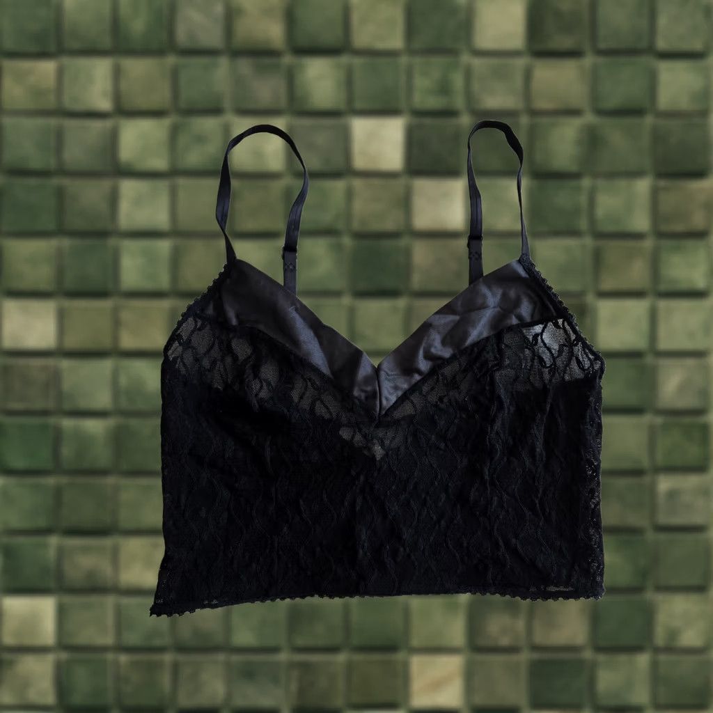 Undercover VINTAGE UndercoverWear Black Lace Bralet Shirt Womens Small Medium 1970s 1980s Art Deco Size ONE SIZE - 1 Thumbnail