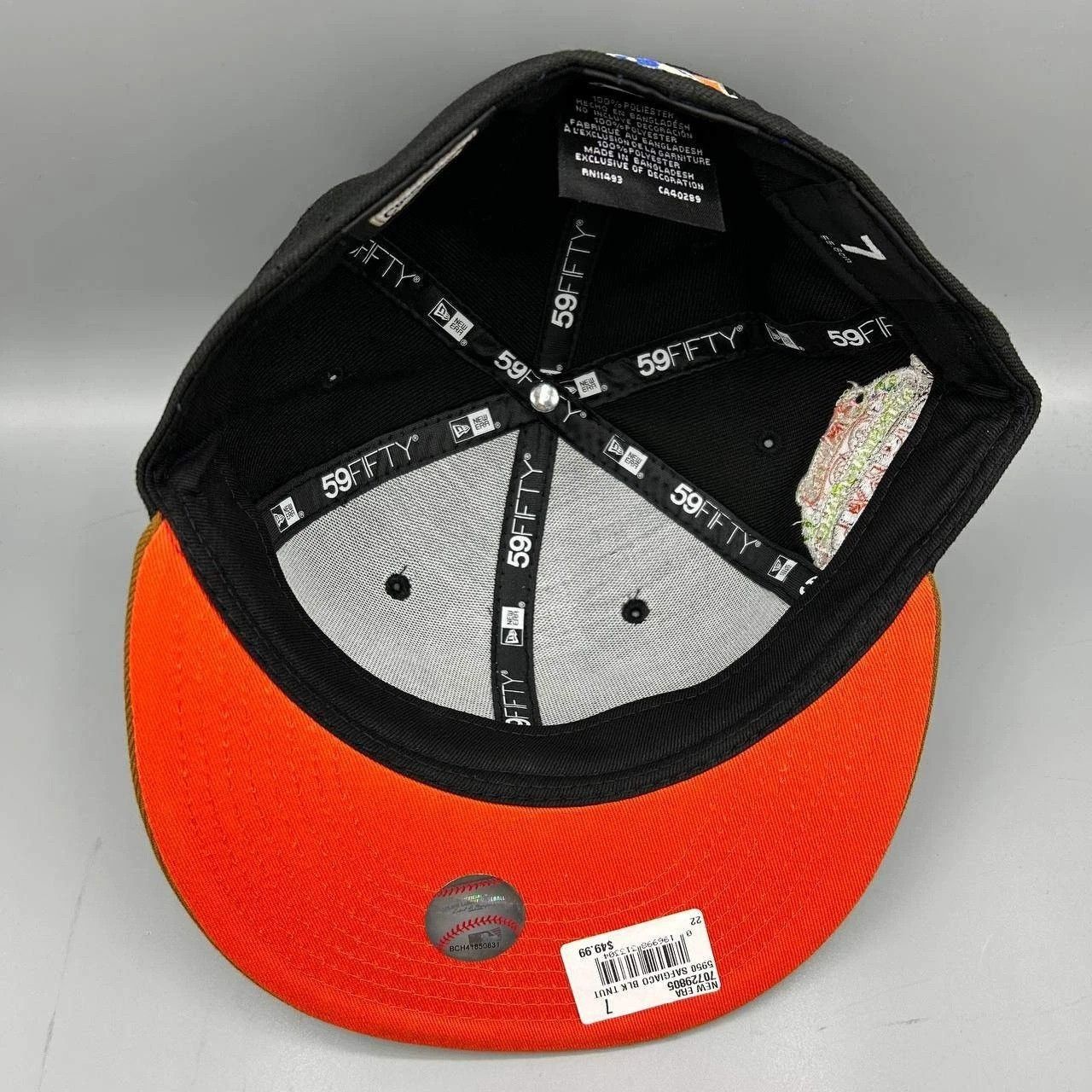 New Era San Francisco Giants Hat Men 7 Black Brown MLB Fitted Cap Size ONE SIZE - 6 Thumbnail