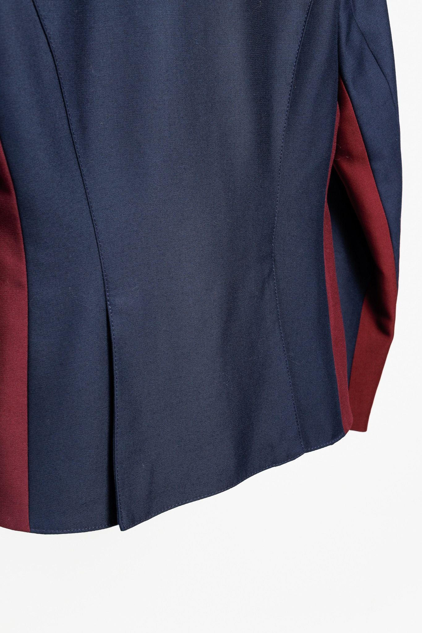 SMYTHE Smythe Navy Wool One Button Burgundy Tux Stripe Blazer Size XS / US 0-2 / IT 36-38 - 7 Thumbnail