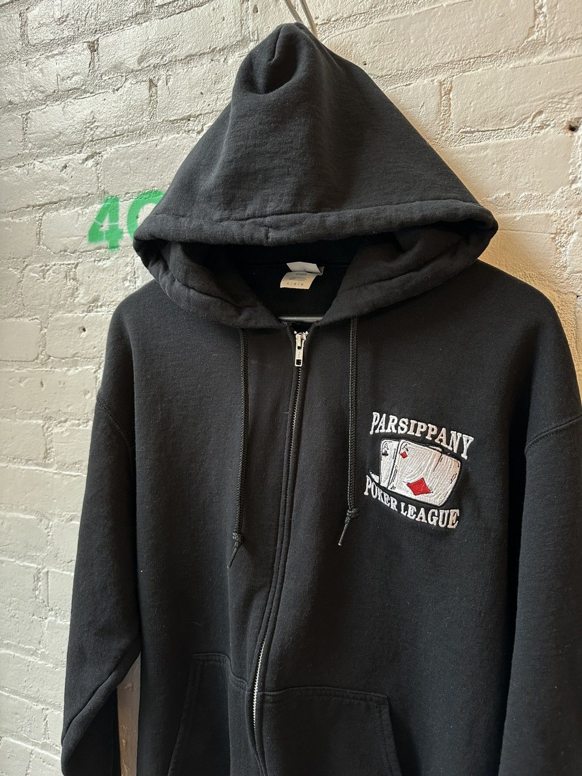 Vintage VINTAGE THRASHED JERSEY POKER HOODIE Size US L / EU 52-54 / 3 - 2 Thumbnail
