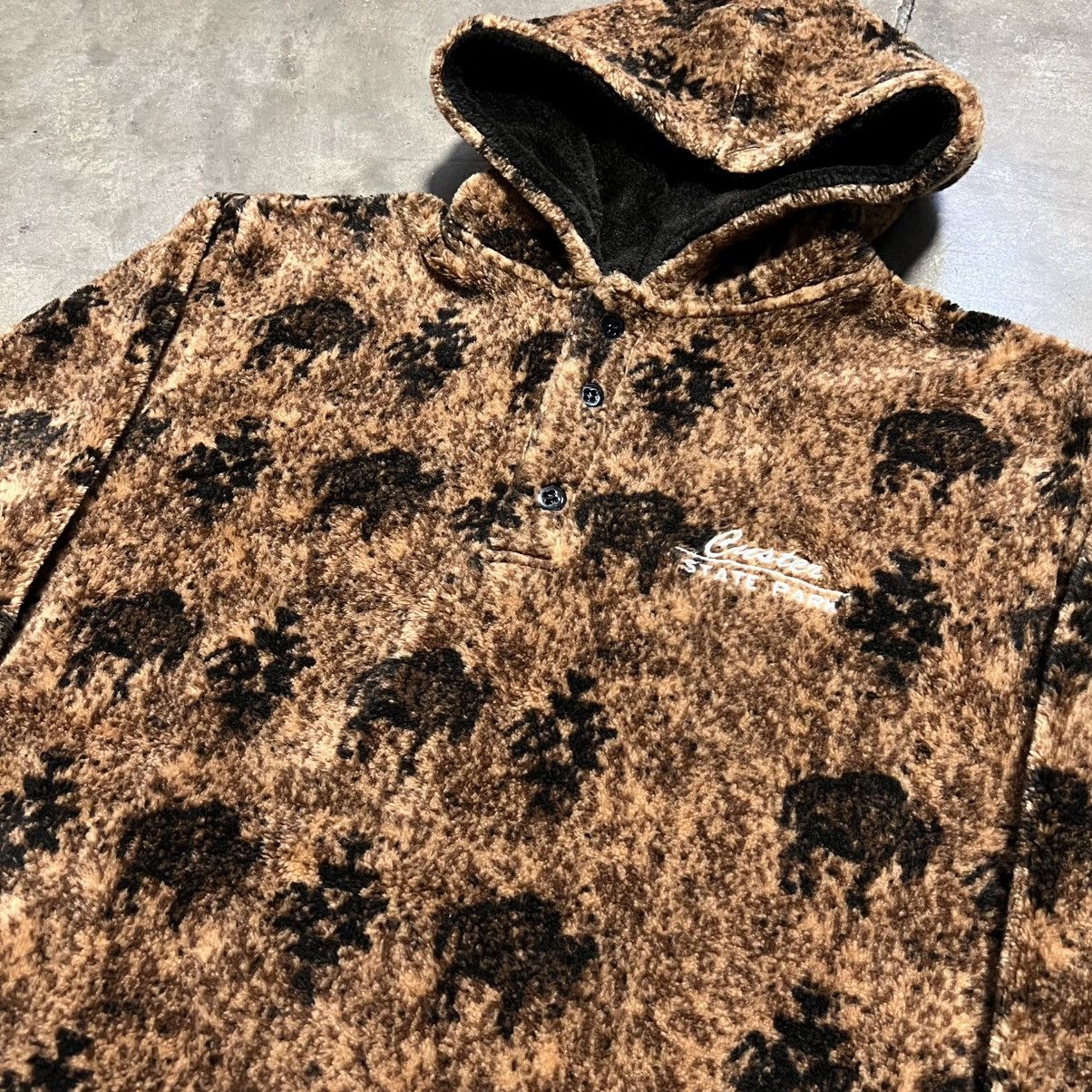 Vintage Vintage Custar State Park Fleece Buffalo Hoodie Jacket 90s Size US L / EU 52-54 / 3 - 4 Thumbnail