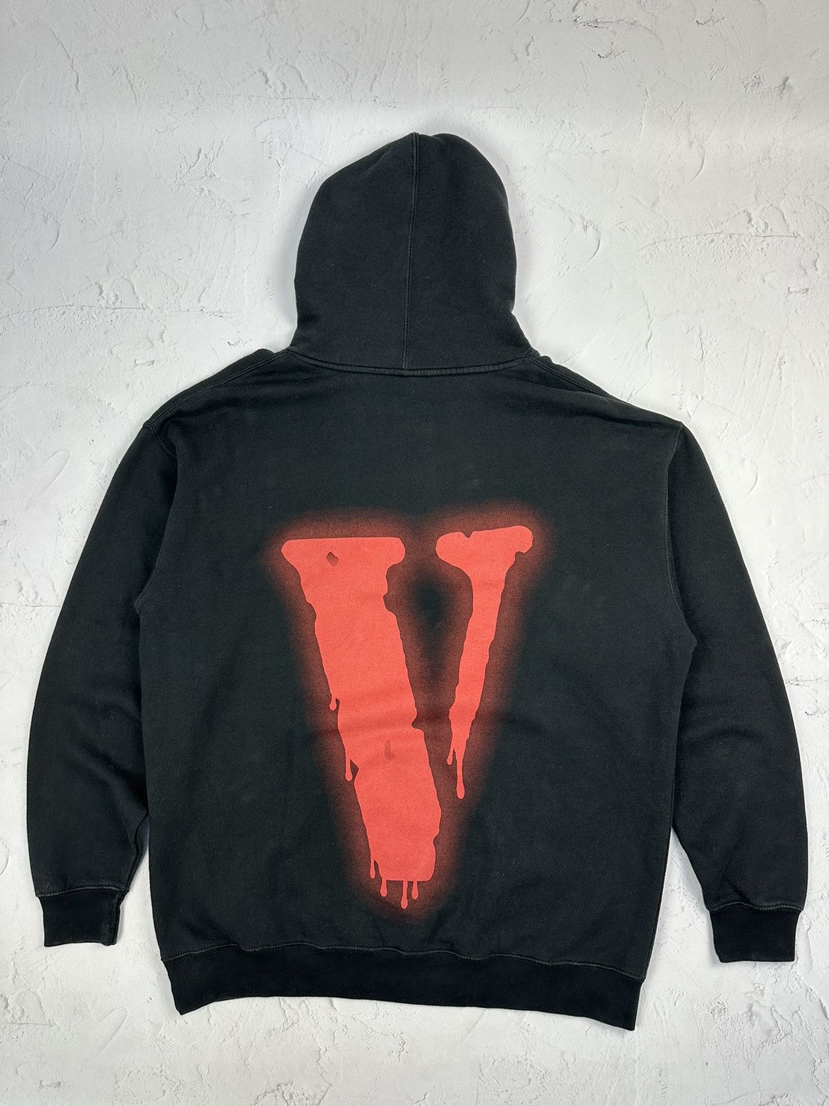 image of Avant Garde x Vlone Bad Habits Logo Oversized Black Hoodie, Men's (Size XL)