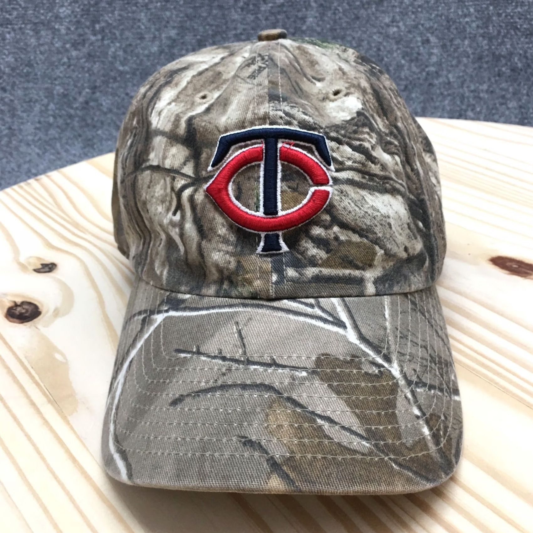 Twins Minnesota Twins ’47 Baseball Cap Unisex Brown Camo OS Adjustable Embroidered Logo Sports Size ONE SIZE - 2 Thumbnail