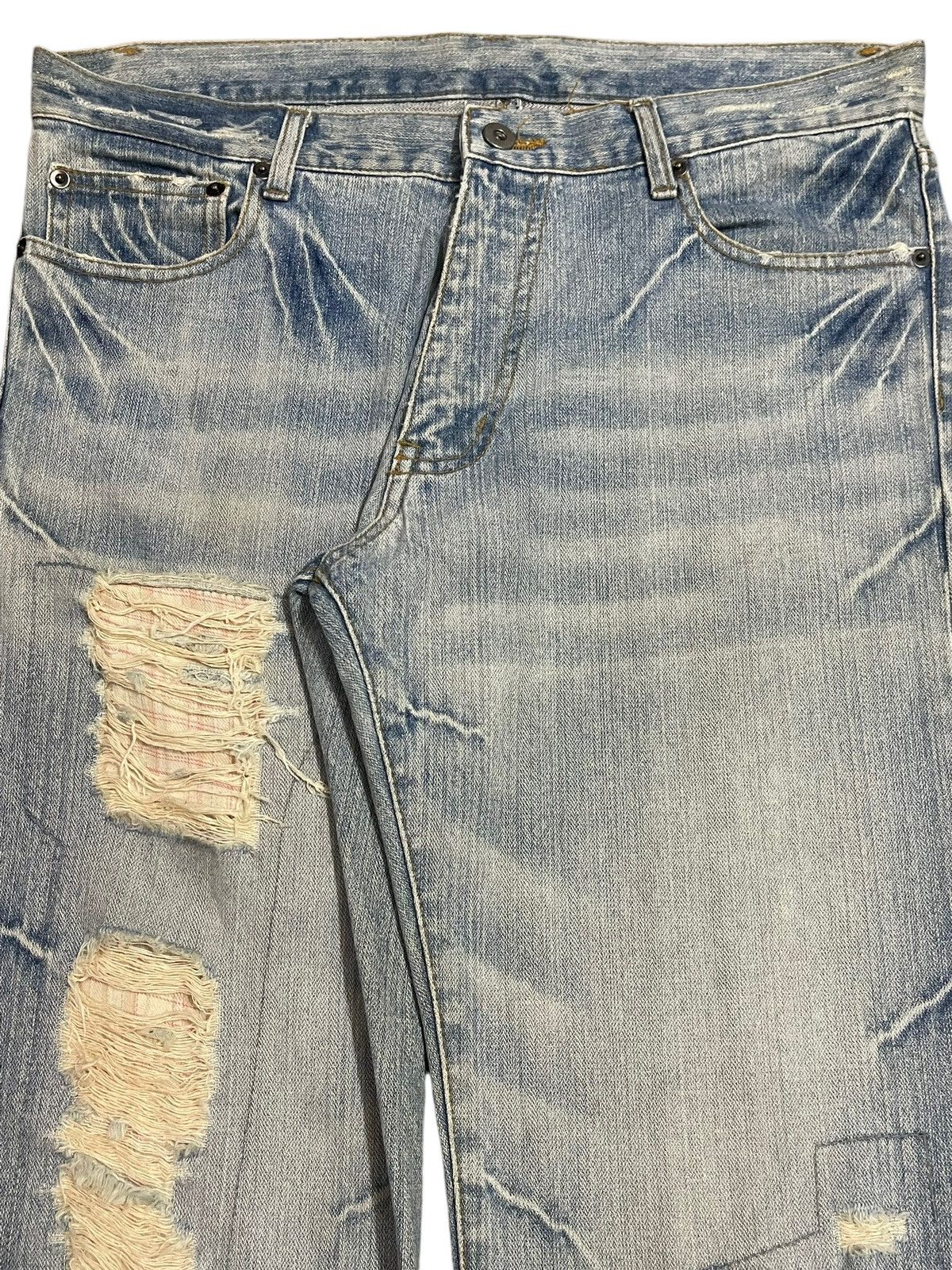 Kapital Vintage Japanese Brand Destroy Distressed Style Baggy Jeans Size US 34 / EU 50 - 4 Thumbnail