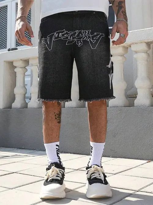 Japanese Brand × Vintage Graphic Drip Y2k Shorts Jorts Denim Size US 32 / EU 48 - 4 Thumbnail