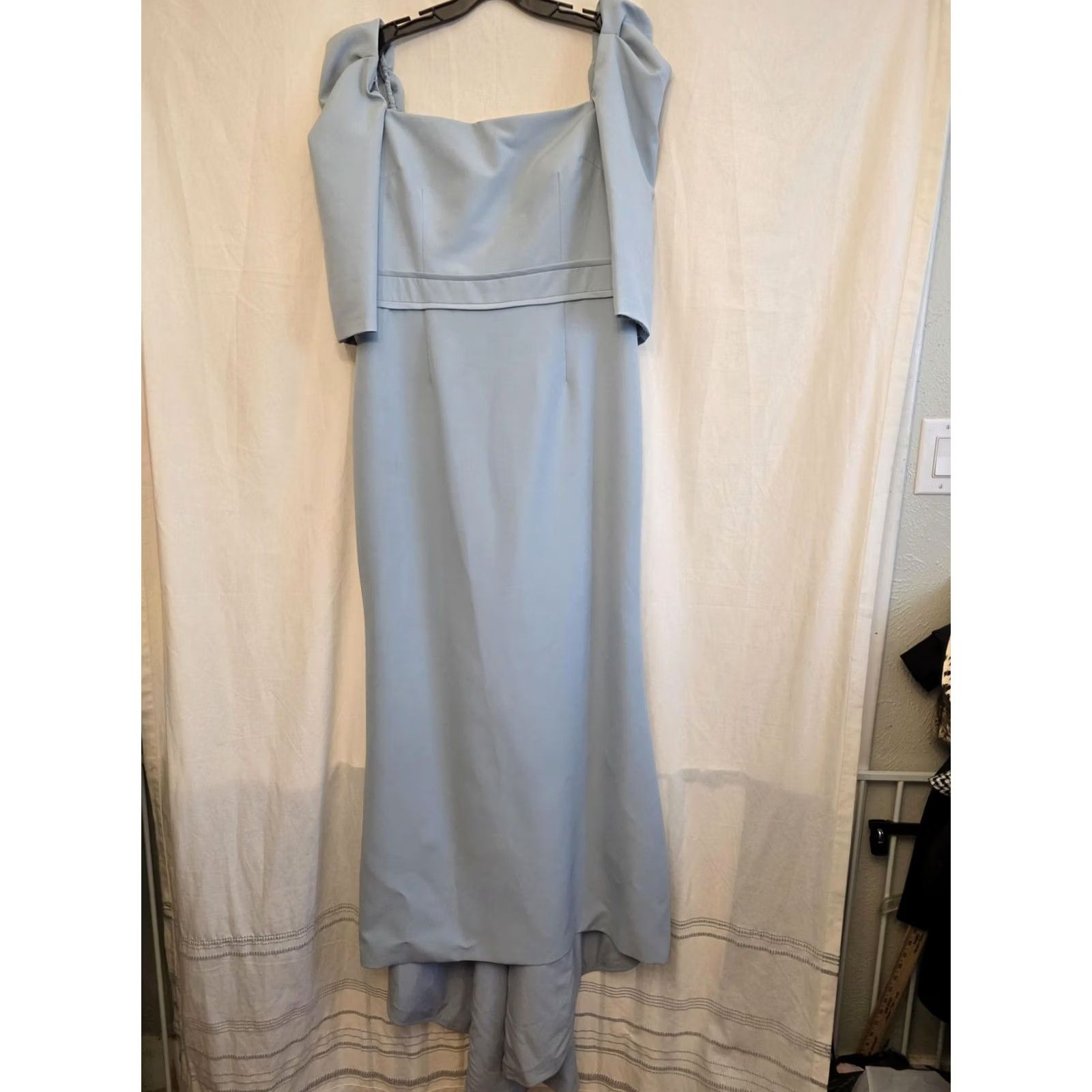 Vintage Alexander by Daymor Dress Womens 16 Blue Off Shoulder Rhinestone Mermaid Gown Mermaid Gown Dress Womens 16 Blue Off Shoulder Rhinestone Mermaid Gown Size XXL / US 16-18 / IT 52-54 - 4 Thumbnail