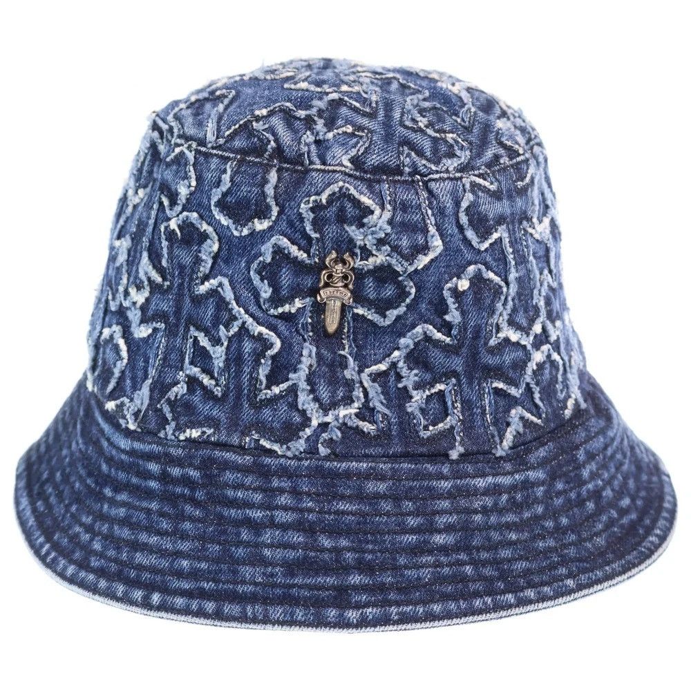 Chrome Hearts Chrome Hearts Dagger Cross Patch Denim Bucket Hat Size ONE SIZE - 4 Thumbnail