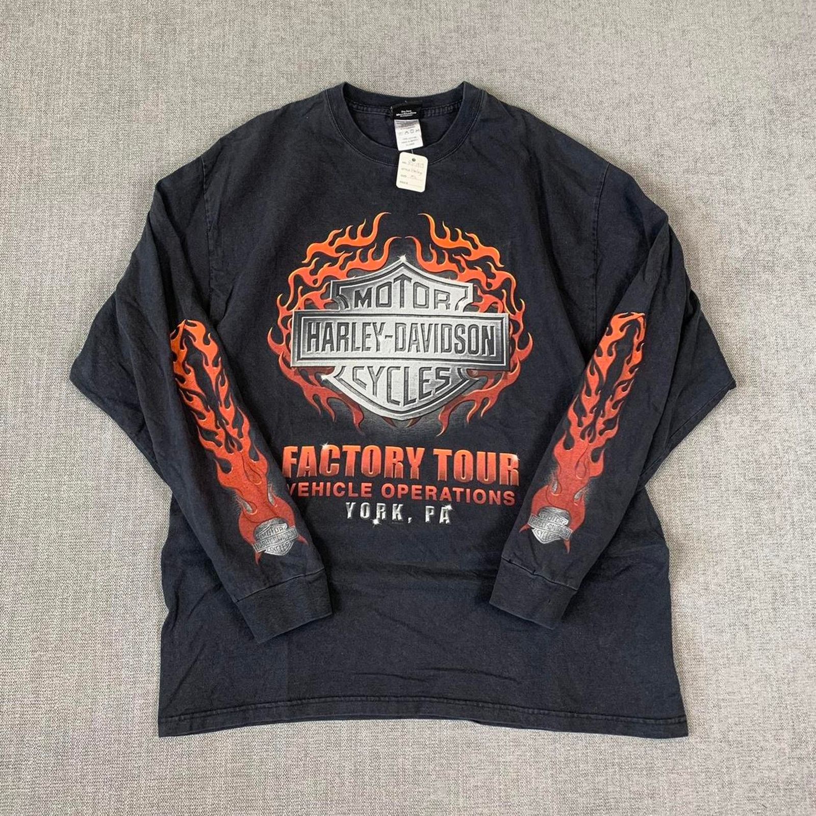 Harley Davidson × Vintage 90s Harley Davidson blue flame long