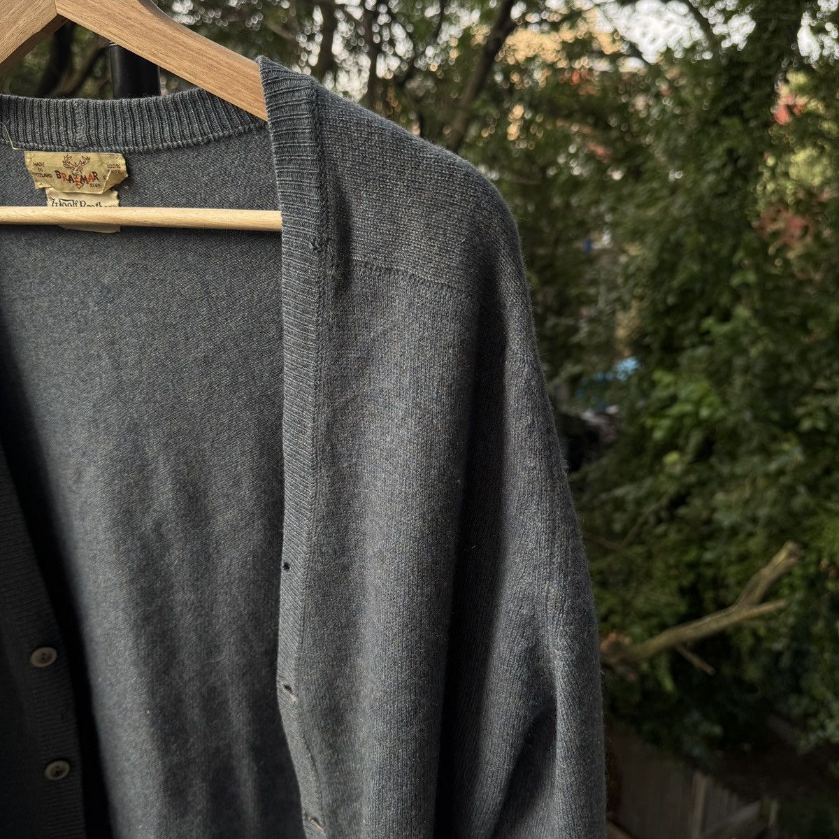 Vintage 60s Cashmere Faded Cardigan Sweater ERD Grunge Chrome Size US XL / EU 56 / 4 - 4 Thumbnail