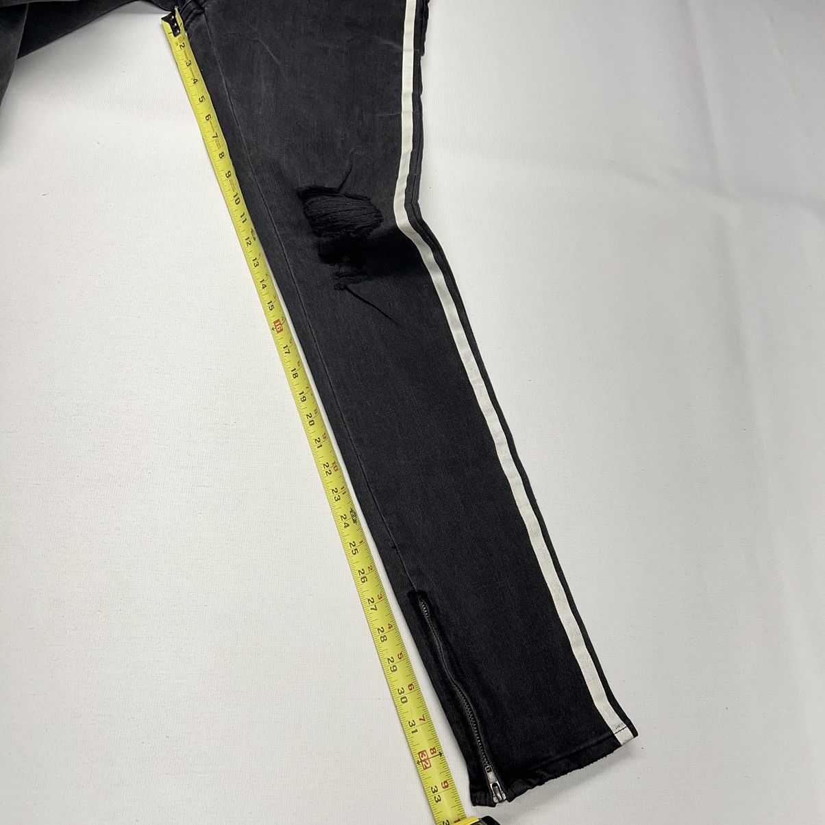 Pacsun Pacsun Jeans Black Stacked Skinny Drawstring Zip Side Stripe Size US 30 / EU 46 - 18 Thumbnail
