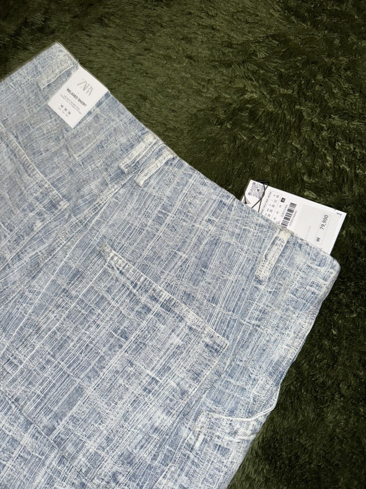 Zara [36] ZARA Relaxed Jacquard Bermuda Denim Pants Light Indigo Size US 36 / EU 52 - 8 Thumbnail
