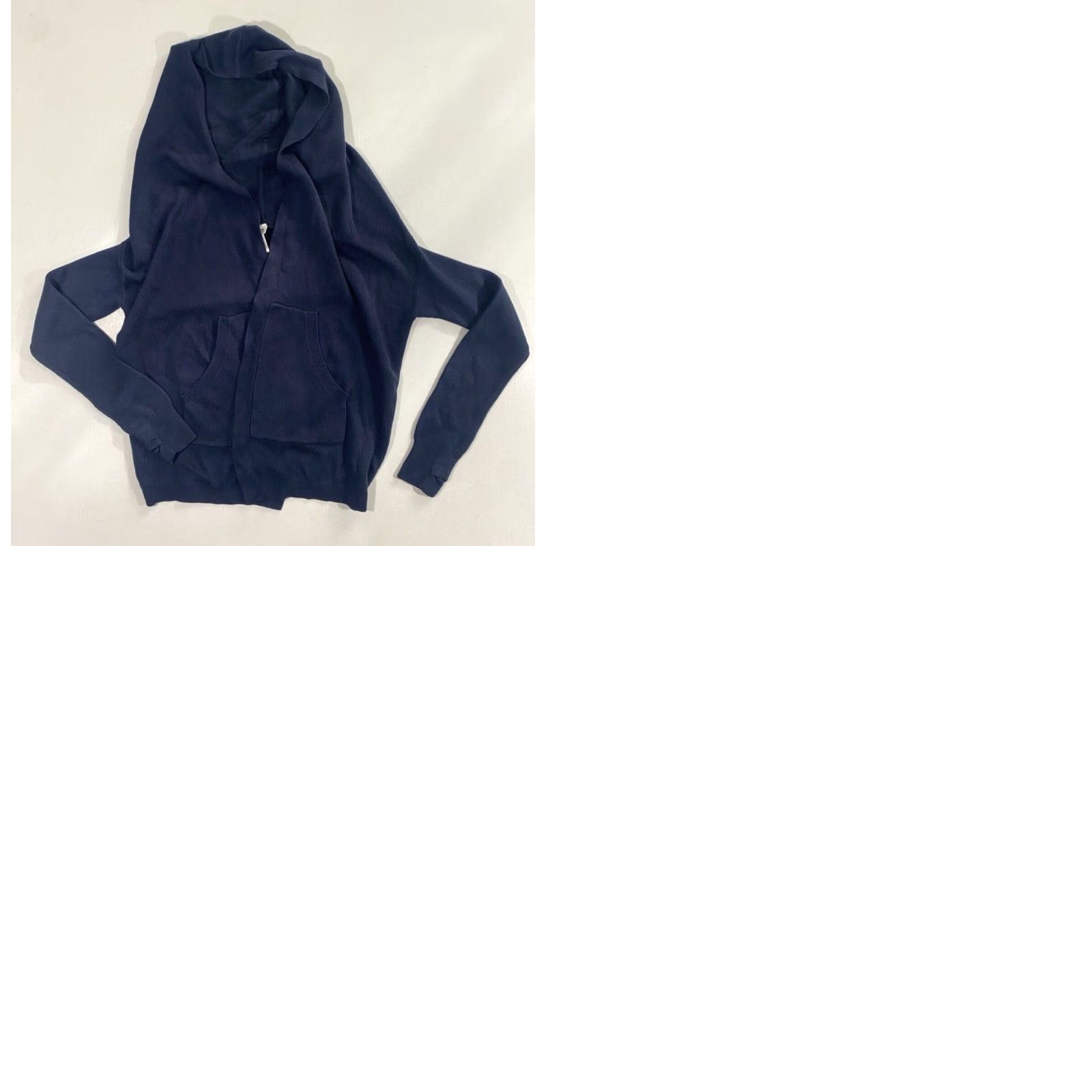 Lululemon VINTAGE Women's Lululemon Knit Wrap Open Front Cardigan Hooded Sweater Navy Sz 2 Size XS / US 0-2 / IT 36-38 - 10 Thumbnail
