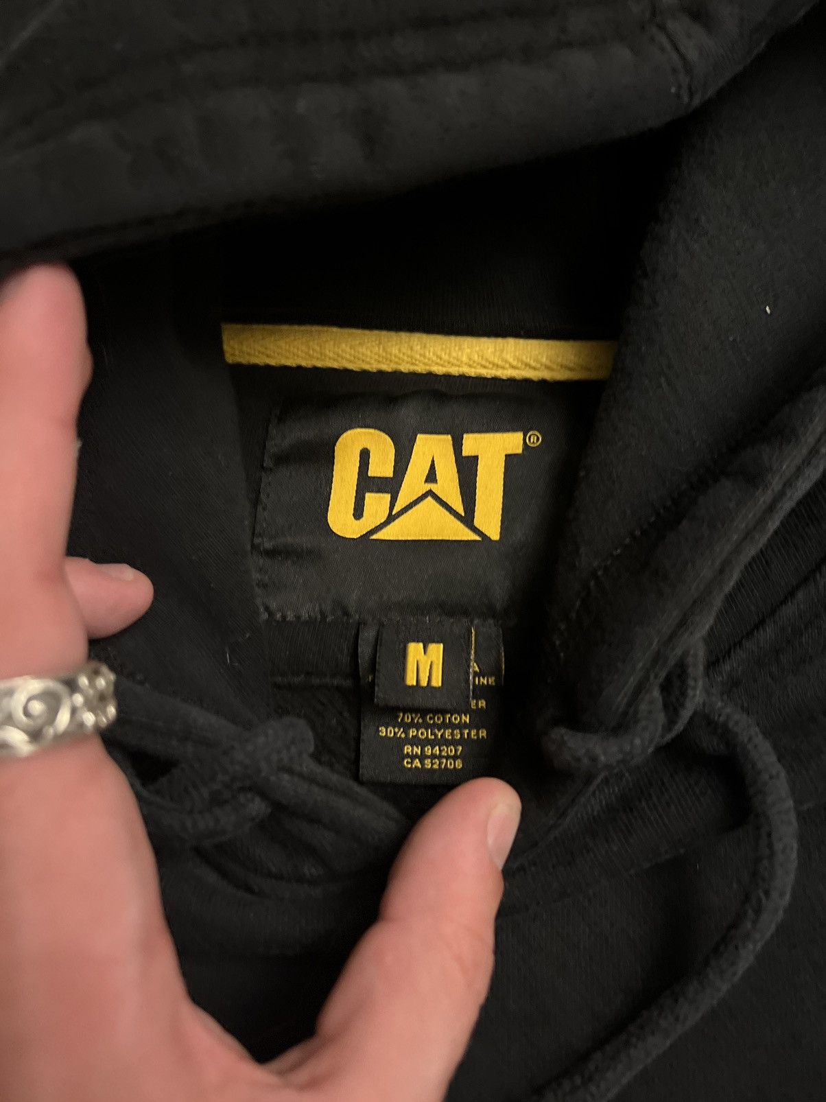 Caterpillar × Vintage Sick Black Workwear CAT Caterpillar hoodie Size US M / EU 48-50 / 2 - 2 Thumbnail