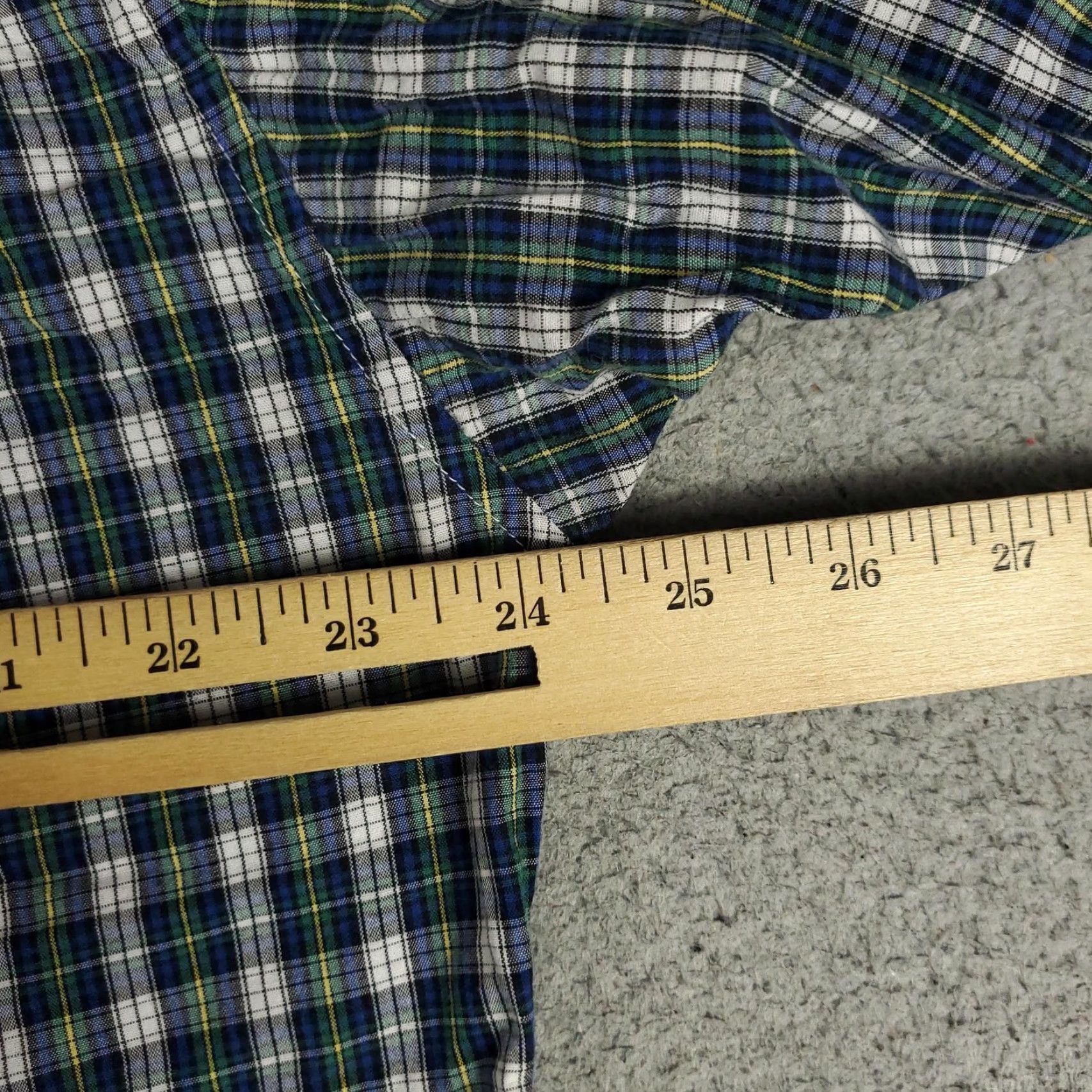 Brooks Brothers Brooks Brothers Shirt Mens M Blue Green Plaid Button Down Dress Shirt Size 40R - 5 Thumbnail
