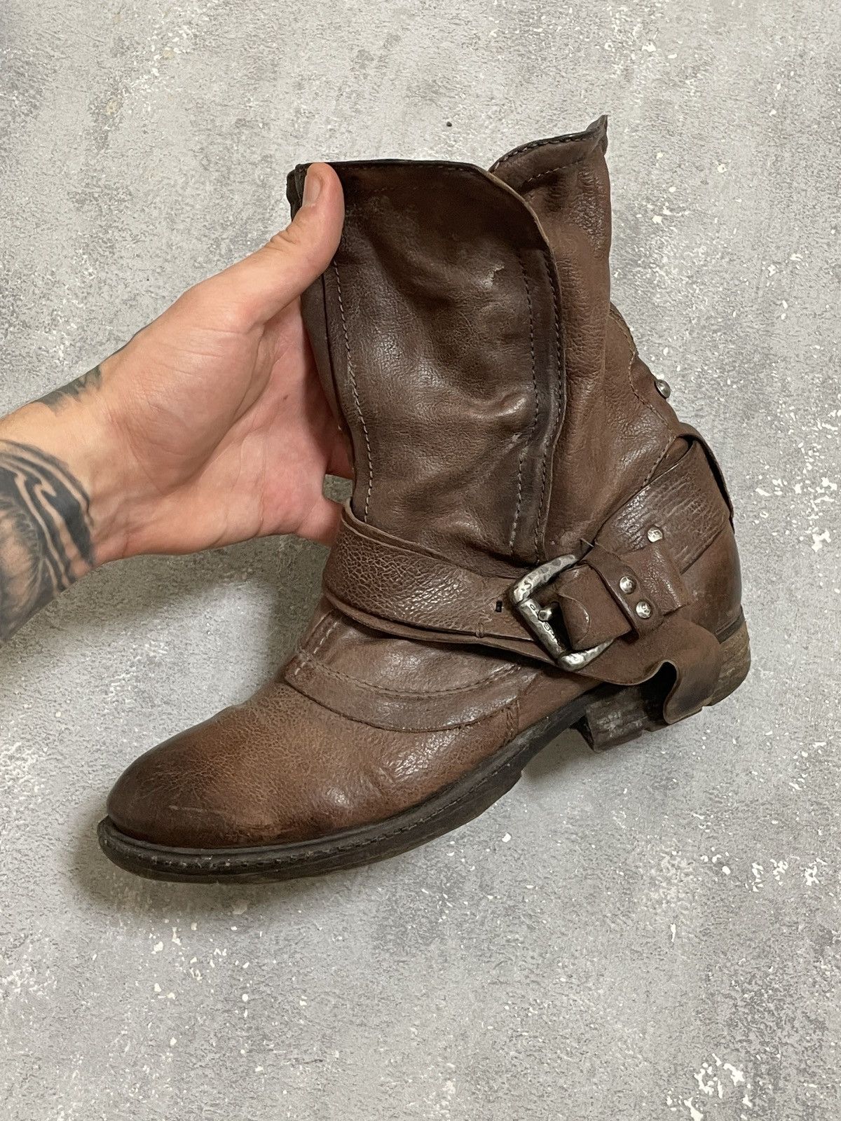 A.S.98 A.S.98 Vintage Revolution Ankle Zip Patchwork Leather Boots Size US 9 / IT 39 - 13 Thumbnail